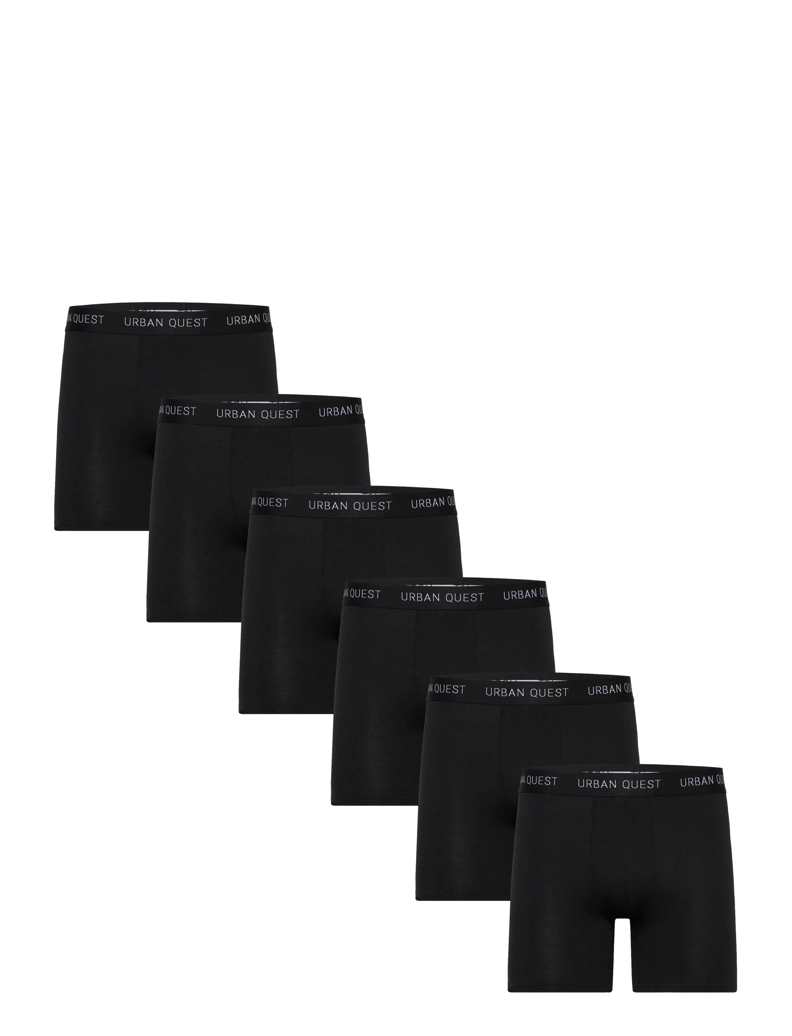 URBAN QUEST 6-Pack Men Bamboo Long Leg Tights - URBAN QUEST - BLACK / black