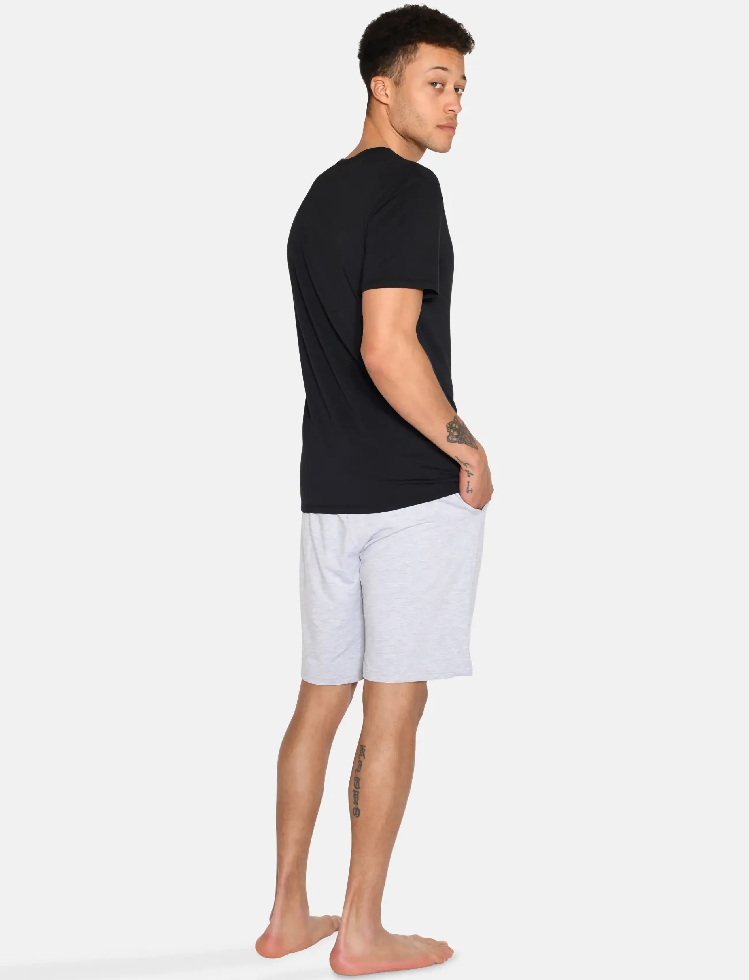 URBAN QUEST - 4-Pack Men Bamboo shortsleeved Undershirt - nattrøjer - black - 2