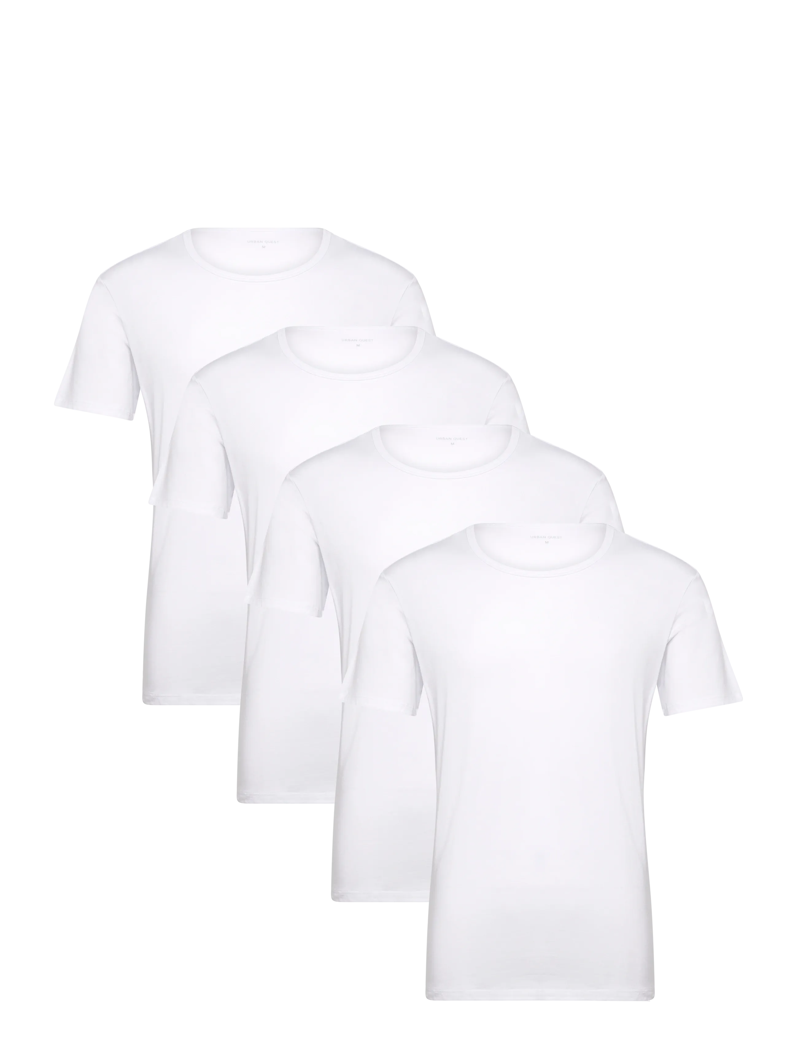 URBAN QUEST 4-Pack Men Bamboo shortsleeved Undershirt - Underkläder - WHITE / white