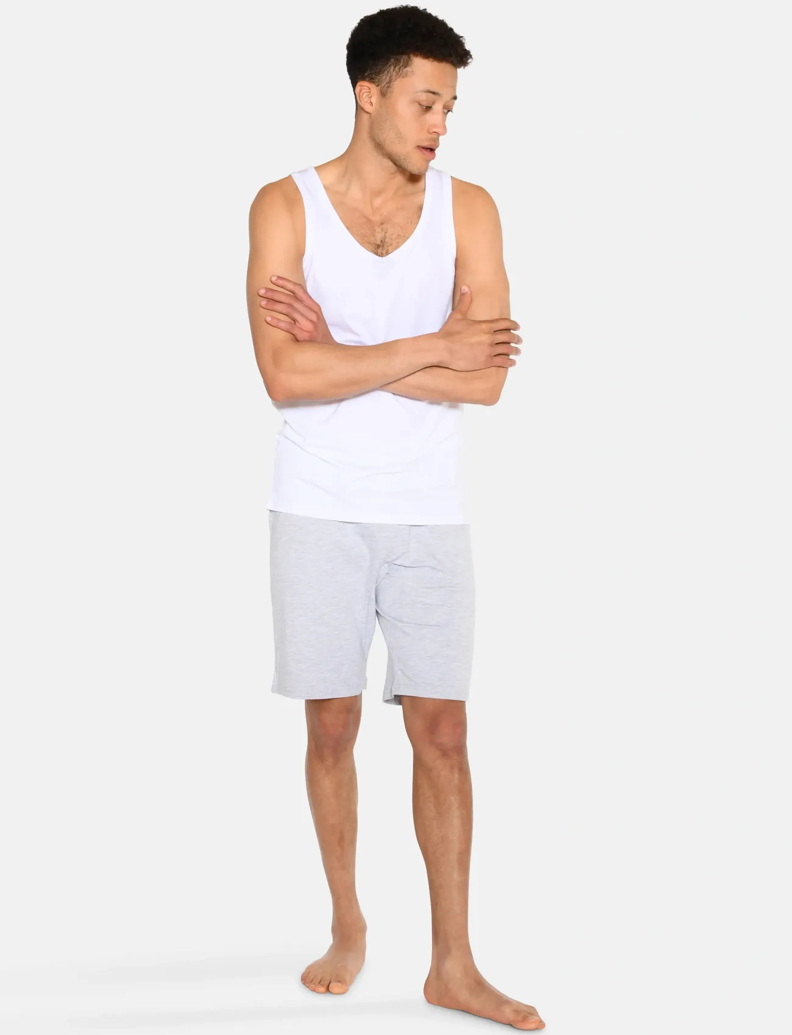 URBAN QUEST - 4-Pack Men Bamboo Tank Top - nattrøjer - white - 2