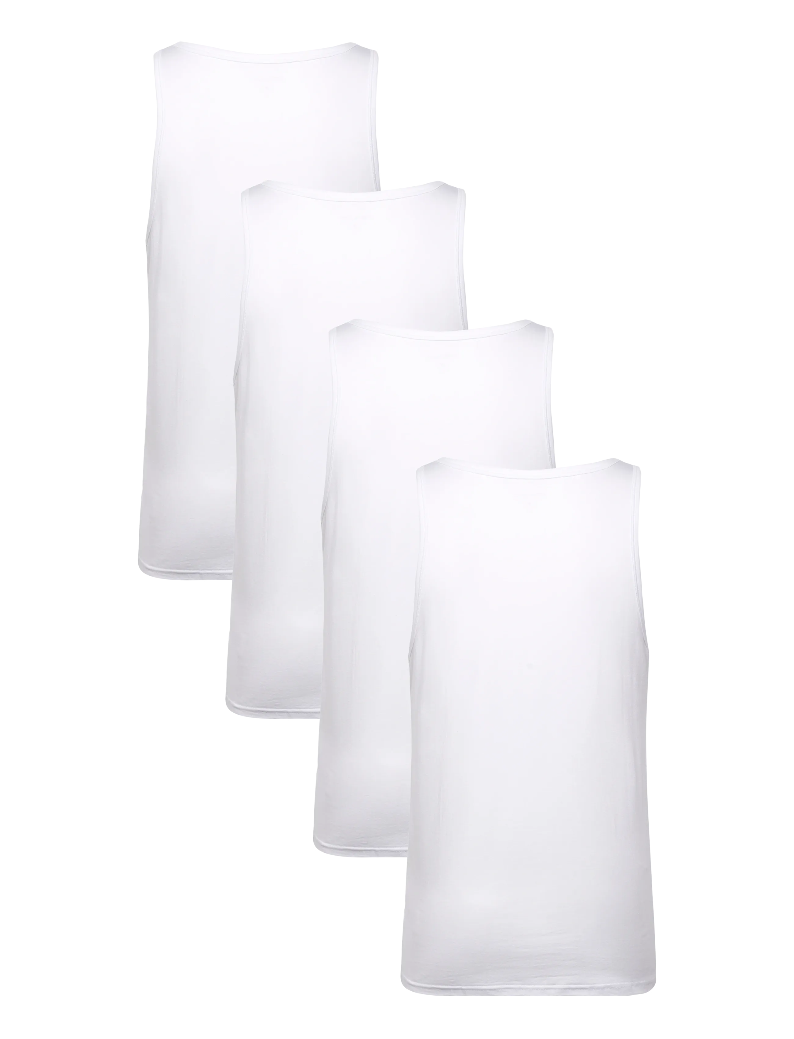URBAN QUEST - 4-Pack Men Bamboo Tank Top - nattrøjer - white - 4