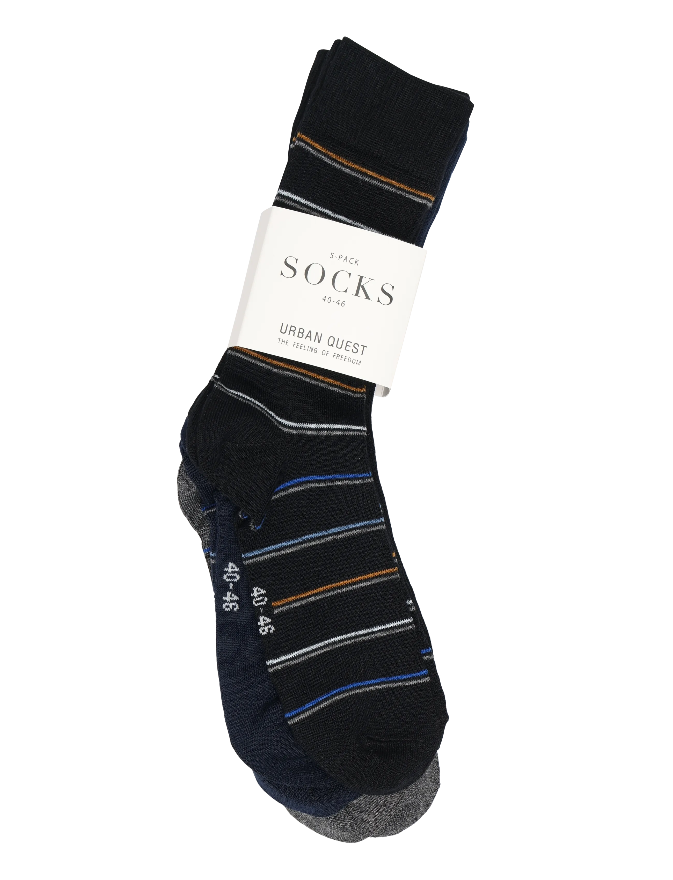 URBAN QUEST - 5-Pack Men Bamboo Basic Socks MULTI COLOR - lowest prices - multicolor 1 - 2
