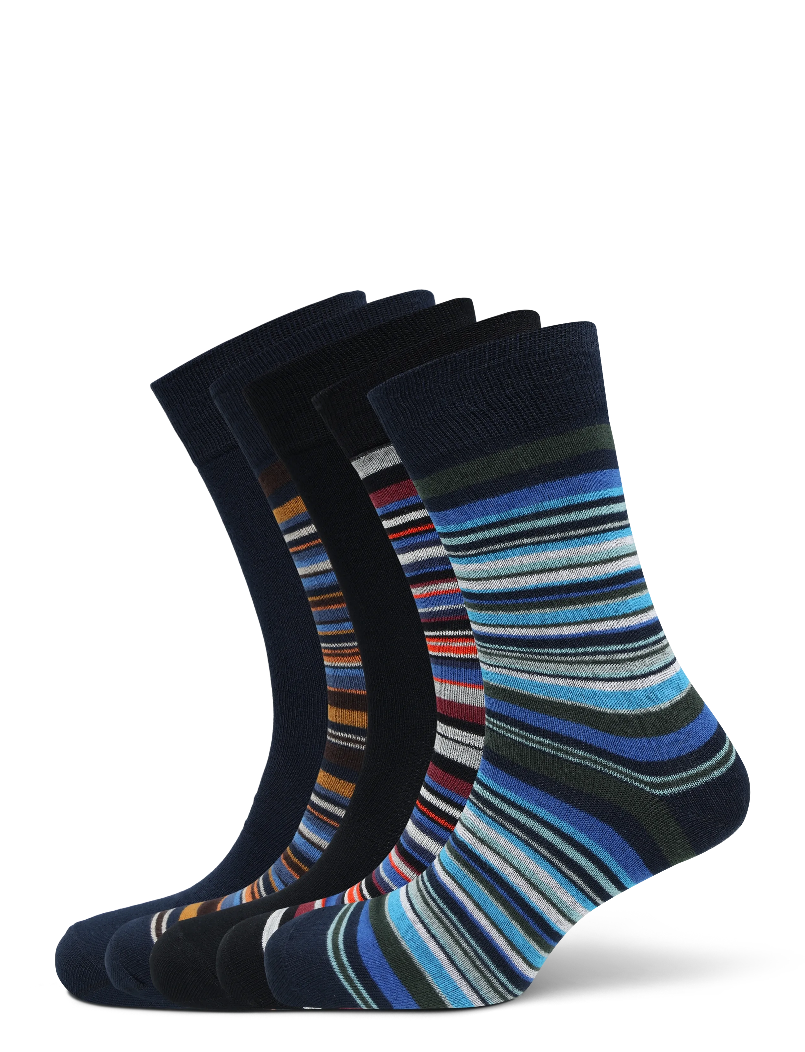 URBAN QUEST 5-Pack Men Bamboo Basic Socks MULTI COLOR - URBAN QUEST - MULTICOLOR 3 / multi