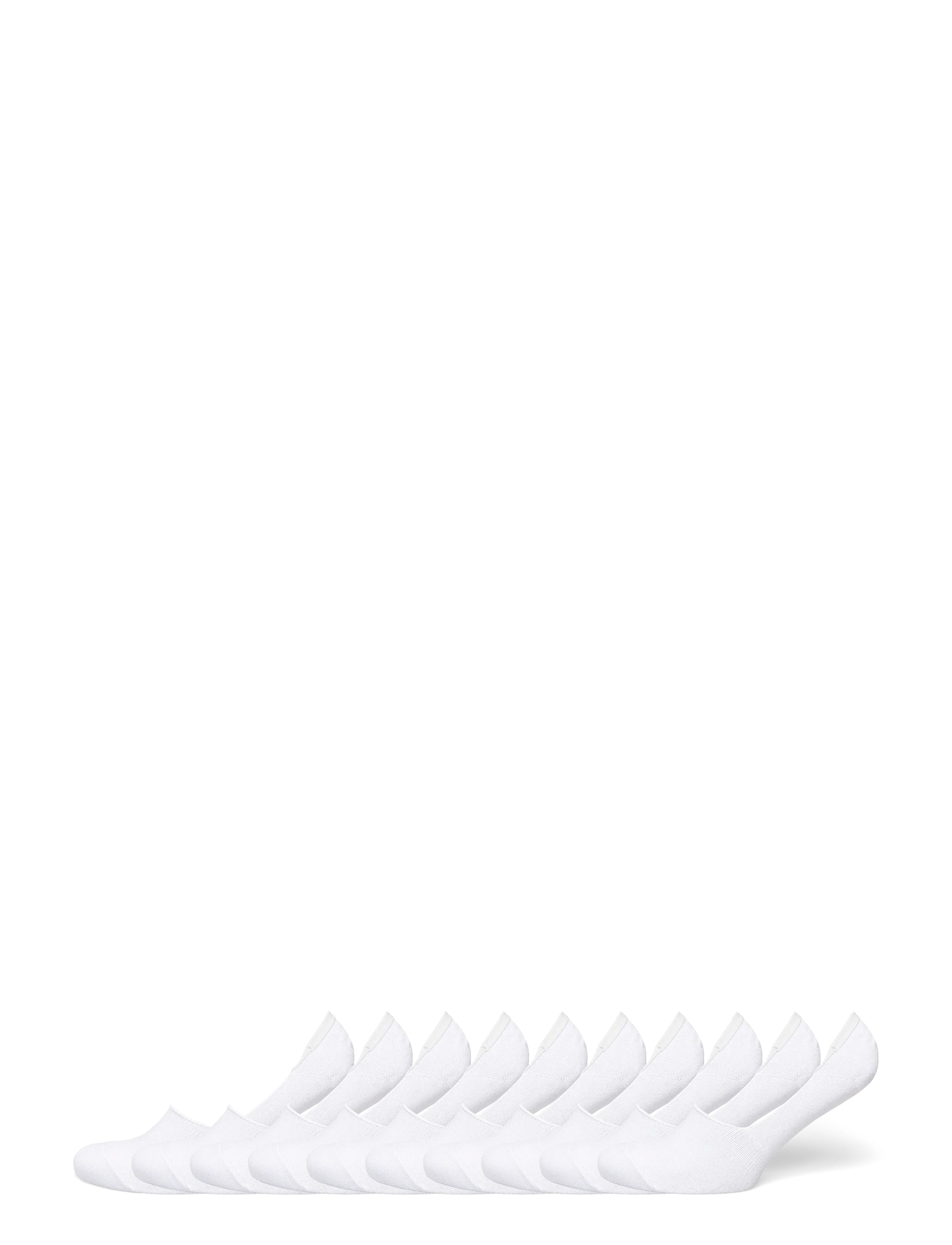 URBAN QUEST 10-Pack Men Bamboo No Show Socks - Underkläder - WHITE / white
