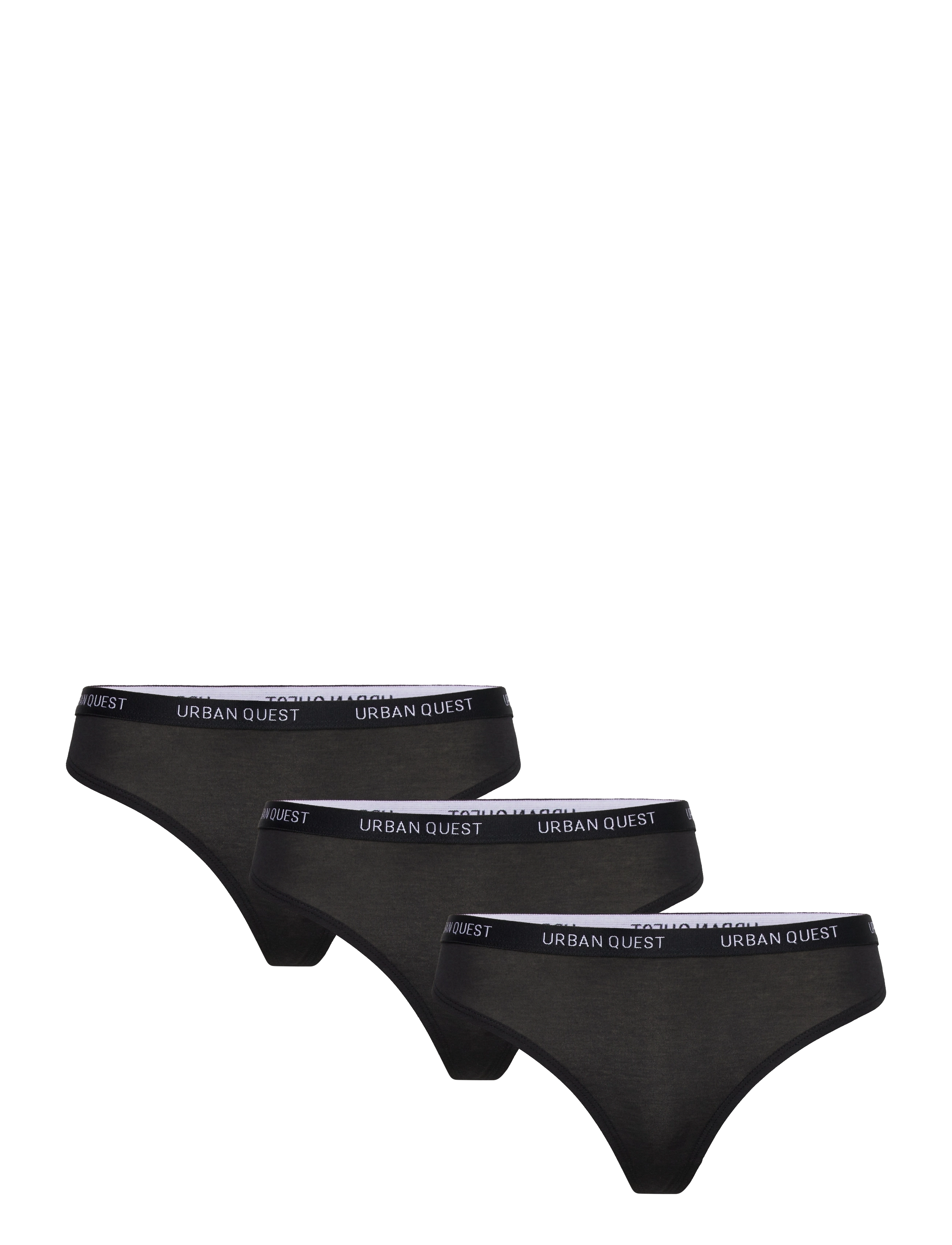 URBAN QUEST The Bamboo 3-Pack G-String Schwarz - M - Damen