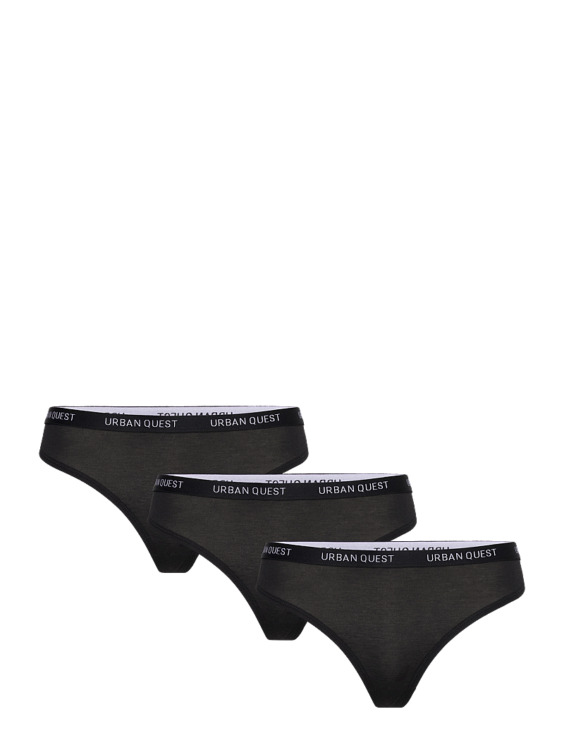 URBAN QUEST - THE BAMBOO 3-PACK G-STRING - string - black - 0