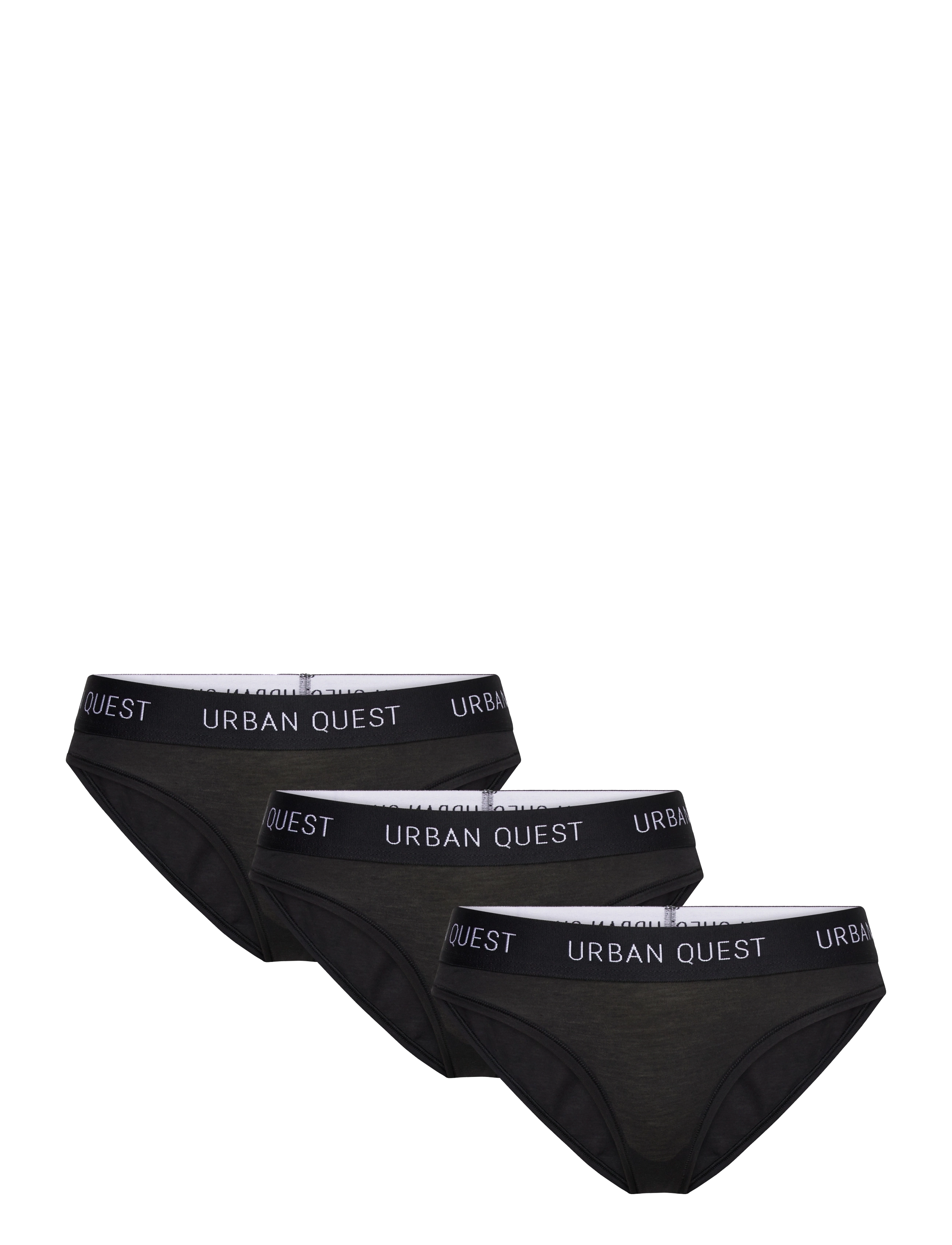 URBAN QUEST The Bamboo 3-Pack Bikini Brief Schwarz - M - Damen