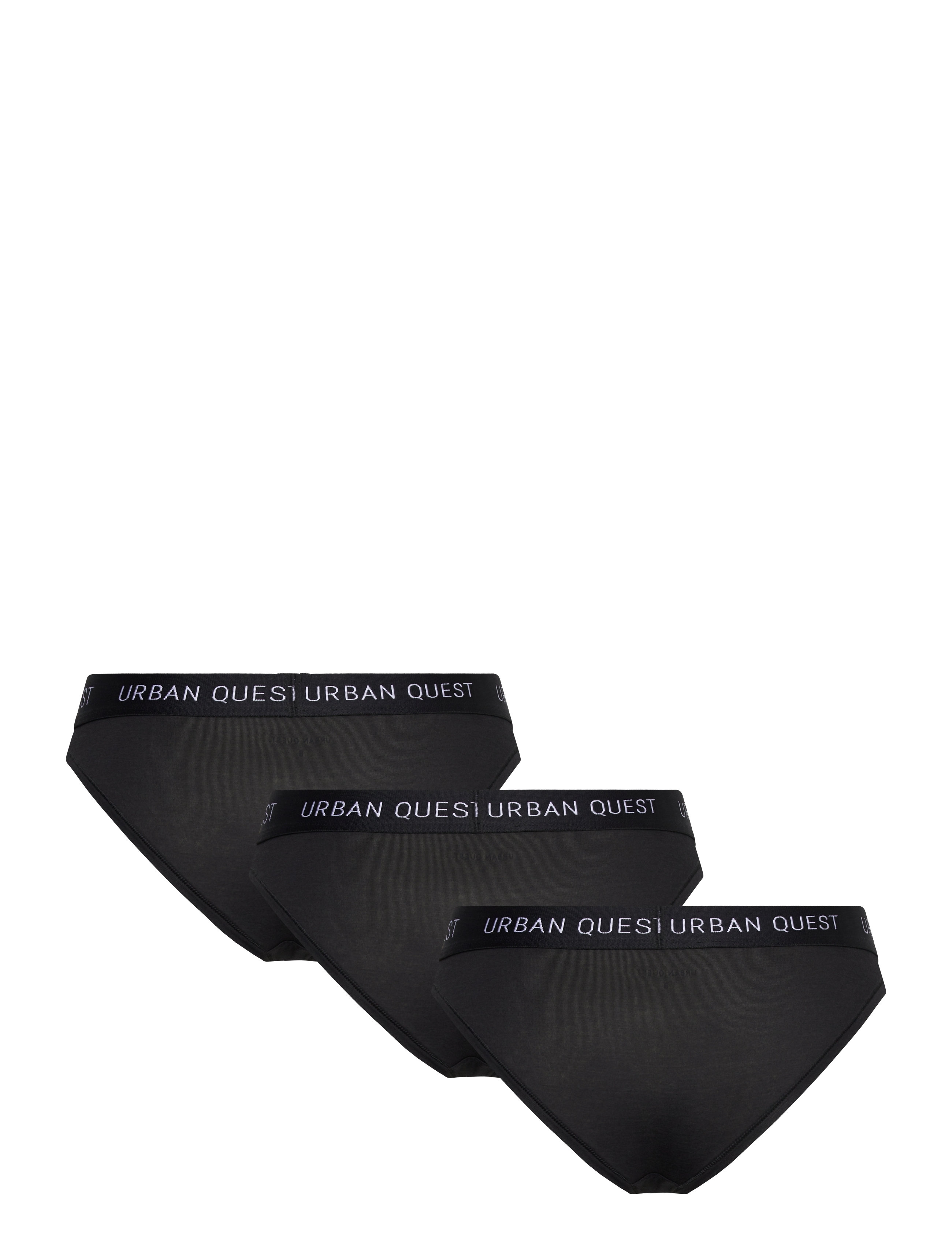 URBAN QUEST - THE BAMBOO 3-PACK BIKINI BRIEF - laveste priser - black - 2