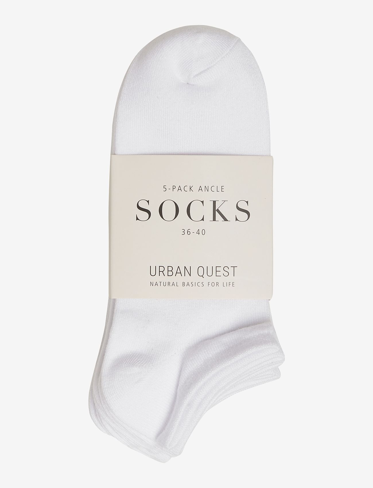 URBAN QUEST - THE BAMBOO WOMEN FOOTIES 5-PACK - sneackersocken - white - 1