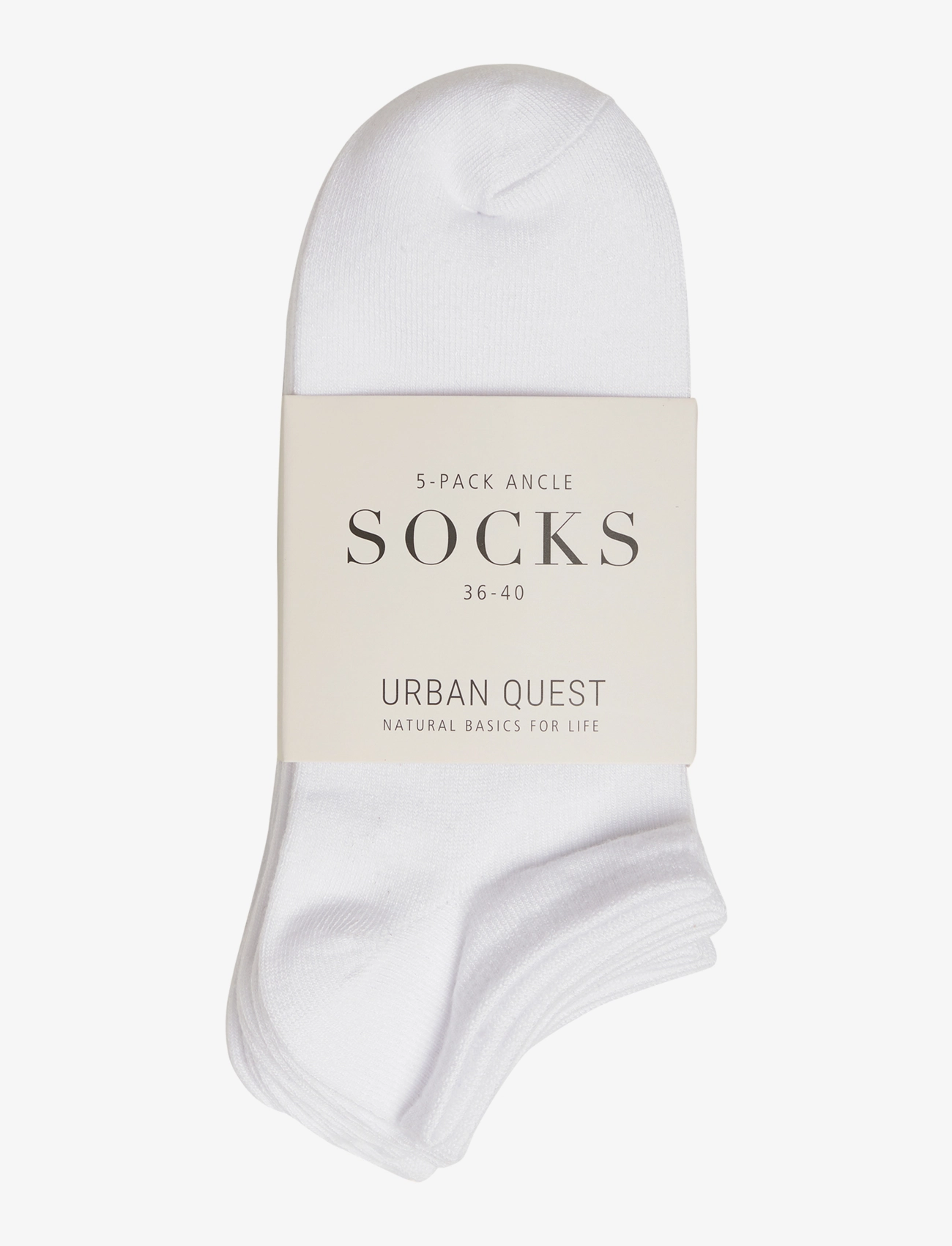 URBAN QUEST - THE BAMBOO WOMEN FOOTIES 5-PACK - skarpetki do tenisówek - white - 1