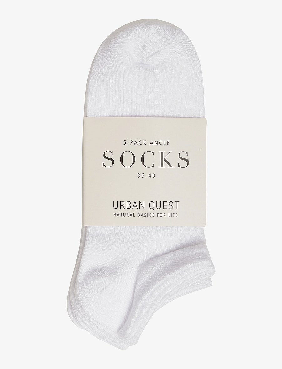 URBAN QUEST - THE BAMBOO WOMEN FOOTIES 5-PACK - skarpetki do tenisówek - white - 1