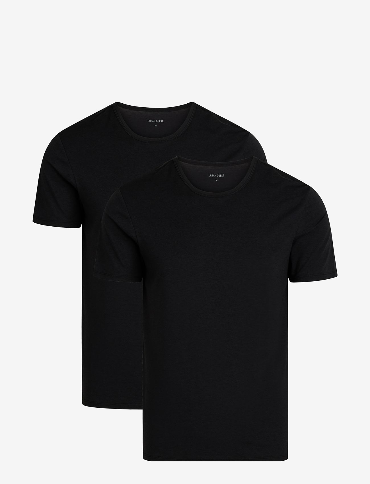 URBAN QUEST - 2-Pack Men Bamboo S/S Undershirt - pižamų marškinėliai - black - 0