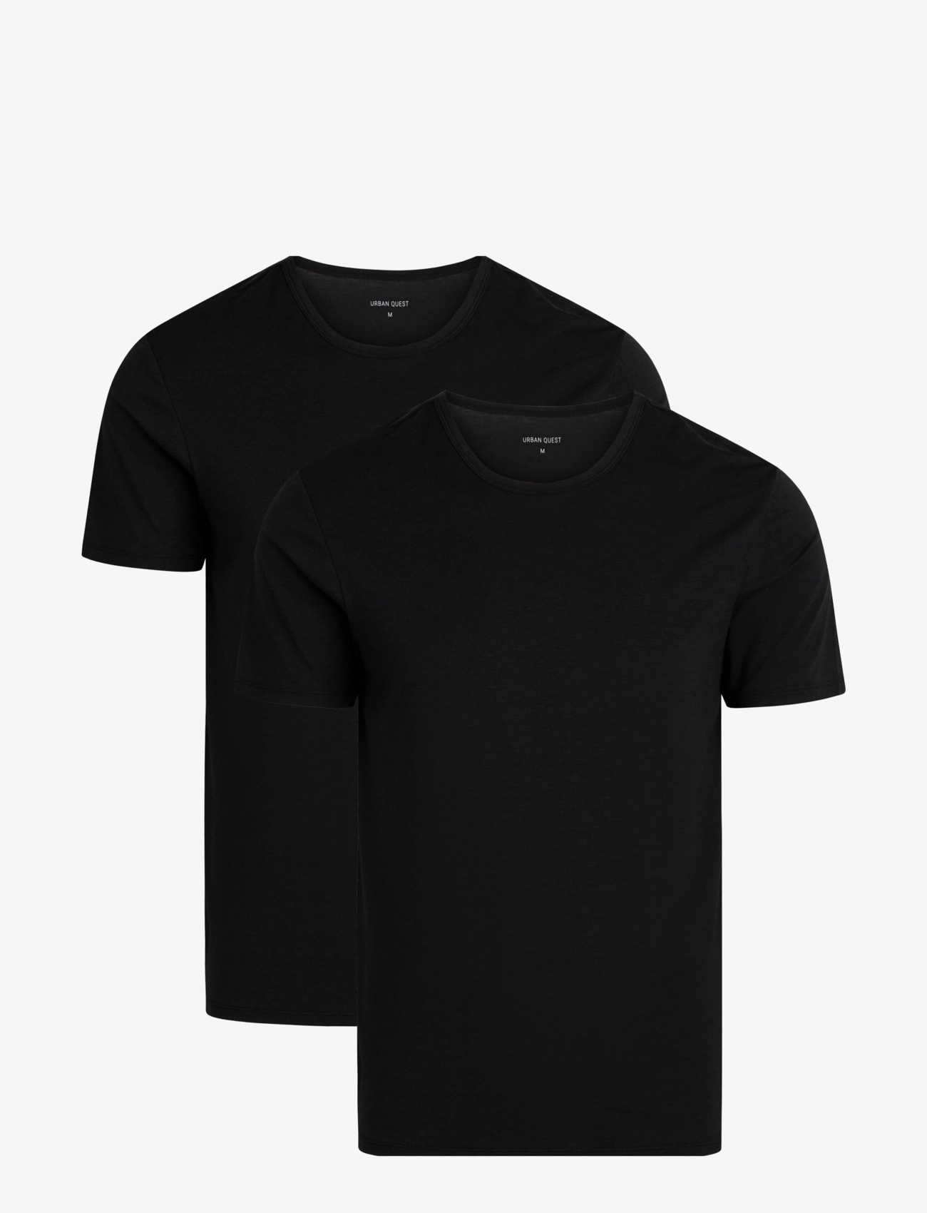 URBAN QUEST 2-Pack Men Bamboo S/S Undershirt - Pyjamas - BLACK / black