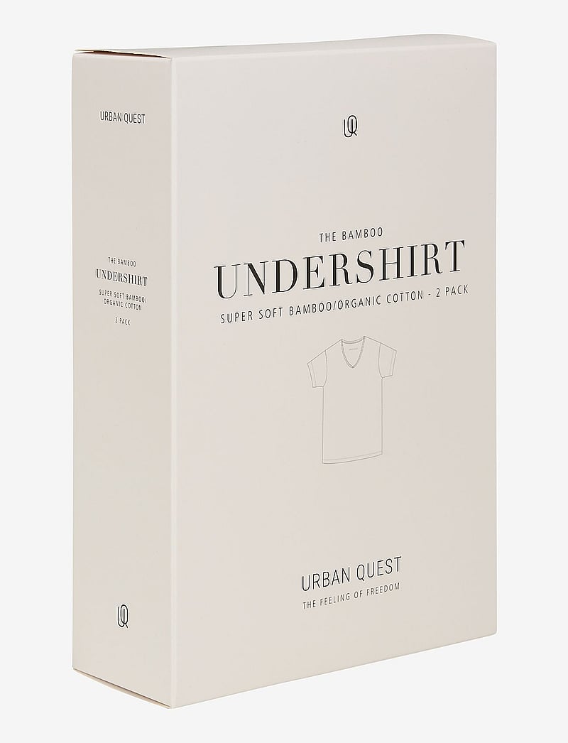 URBAN QUEST - 2-Pack Men Bamboo V-neck Undershirt - nattrøjer - black - 4