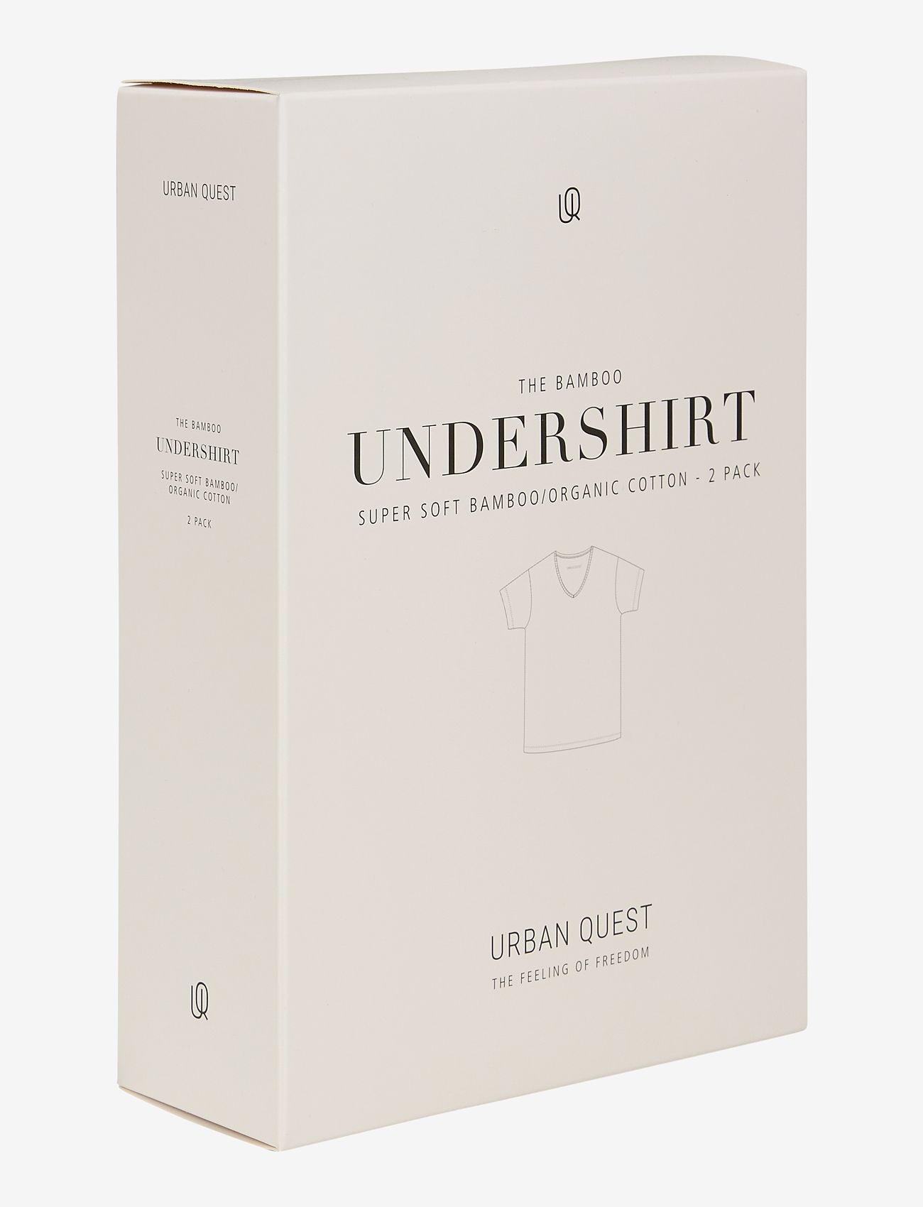 URBAN QUEST - URBAN QUEST The Bamboo Mens V-Neck Undershirt 2-Pack - laveste priser - white - 4
