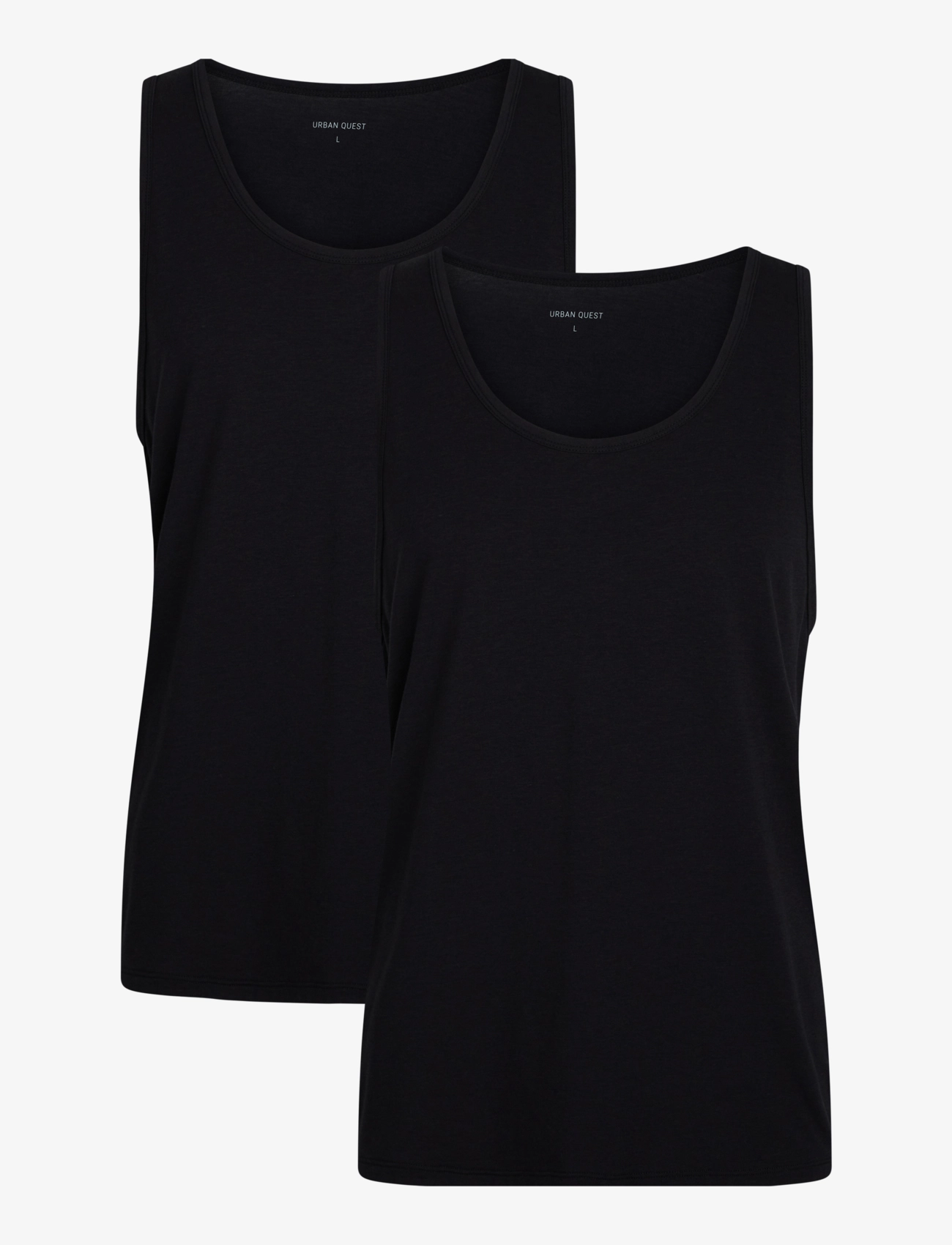 URBAN QUEST Urban Quest The Bamboo Mens Tank Oberteil 2-Pack Schwarz - XL - Herren
