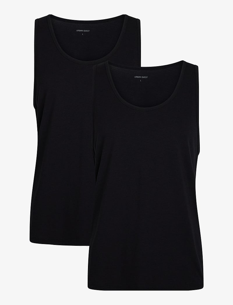 URBAN QUEST - THE BAMBOO 2-Pack Mens Tank Top - pyjamasöverdelar - black - 1