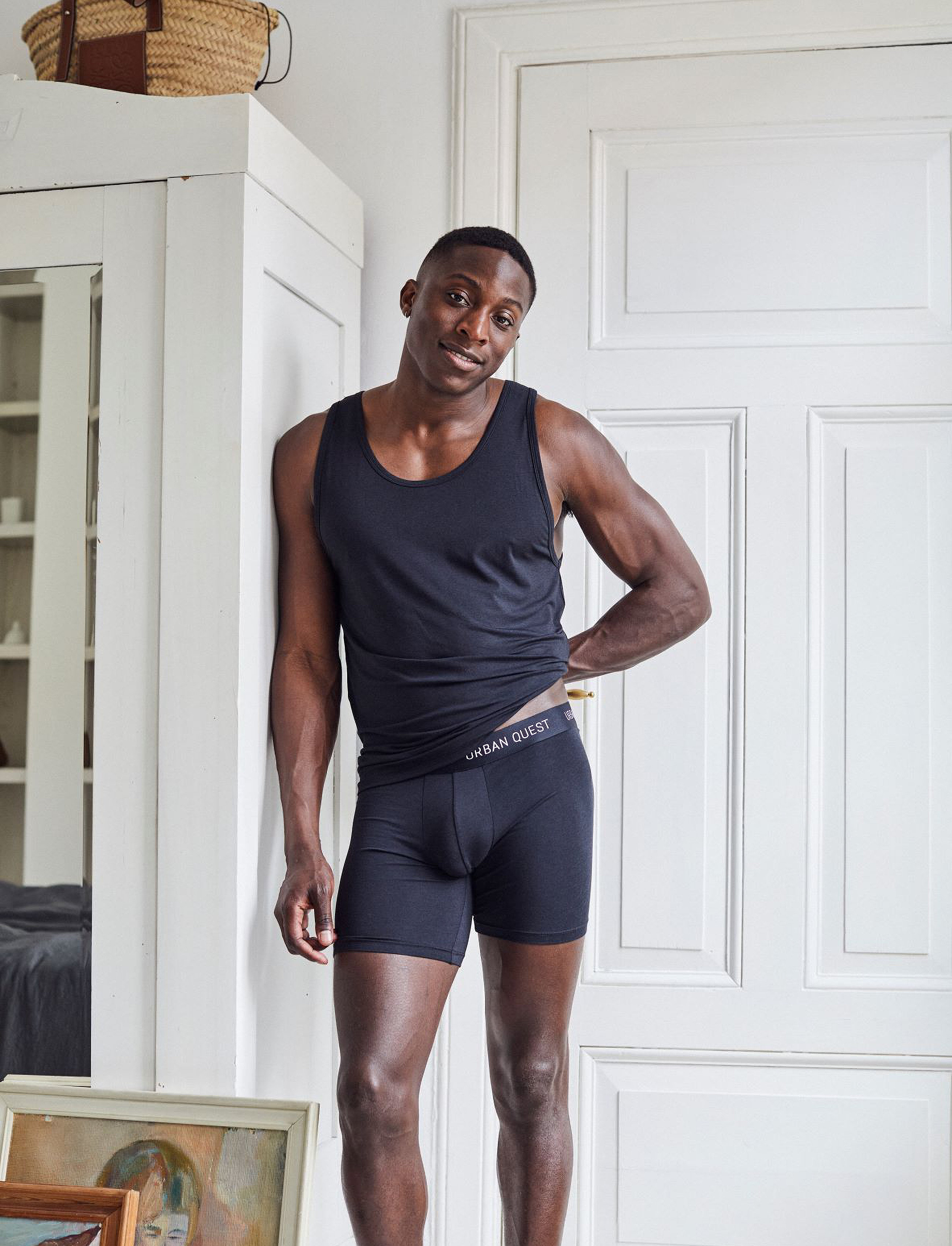 URBAN QUEST THE BAMBOO 2-Pack Mens Tank Top - Looks for less - BLACK / black