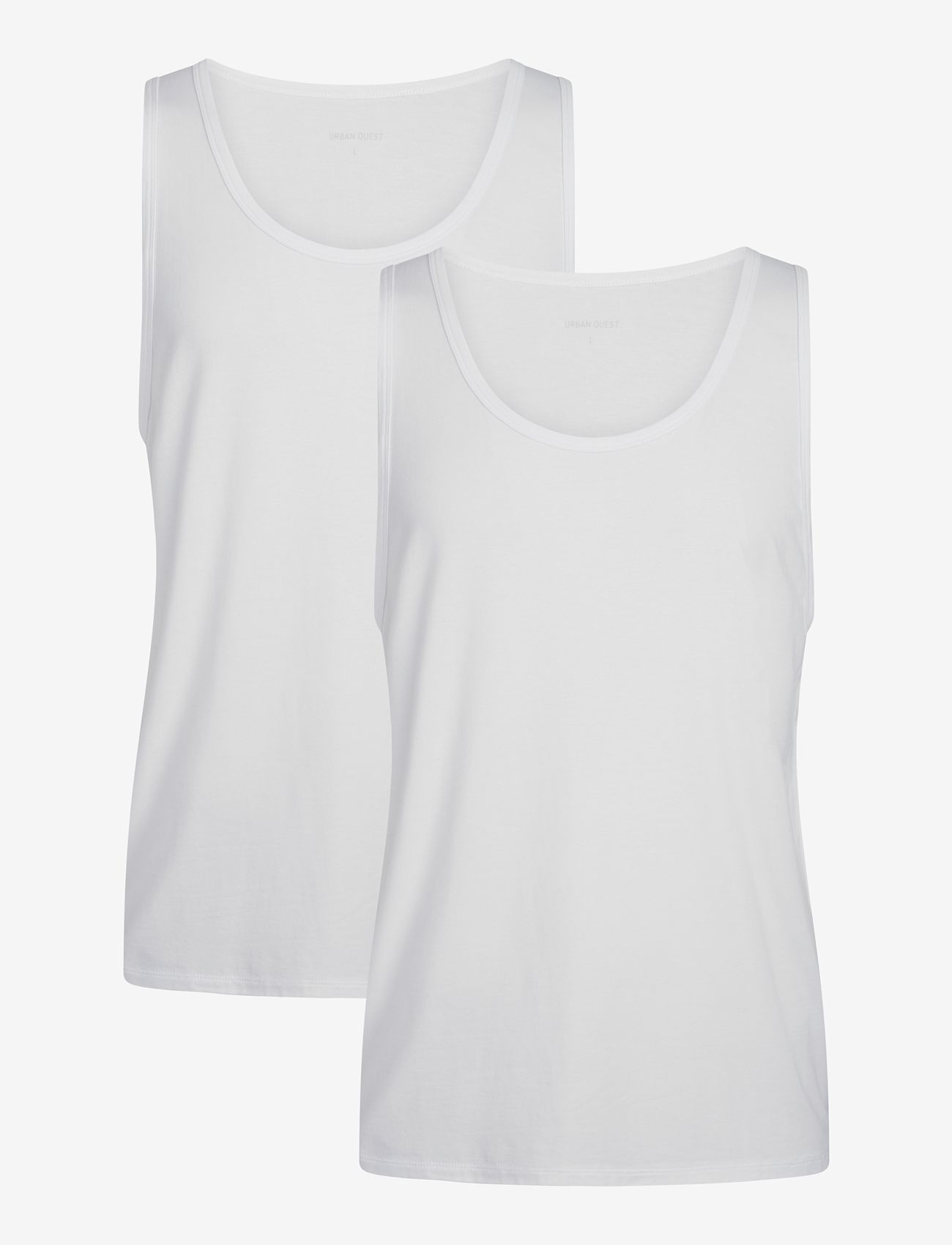 URBAN QUEST Urban Quest The Bamboo Mens Tank Oberteil 2-Pack Weiß - S - Herren