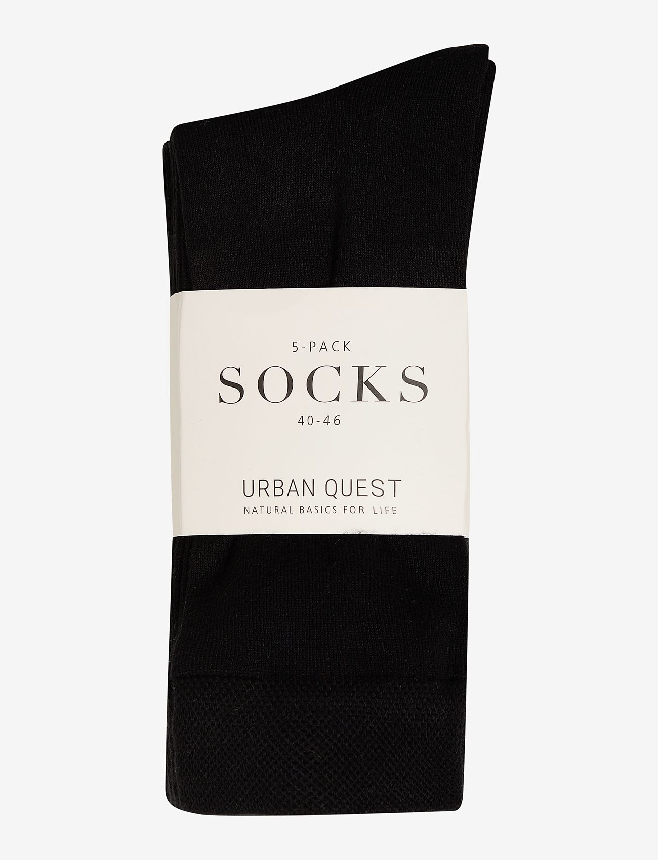 URBAN QUEST - 5-Pack Men Bamboo Basic Socks - laveste priser - black - 1