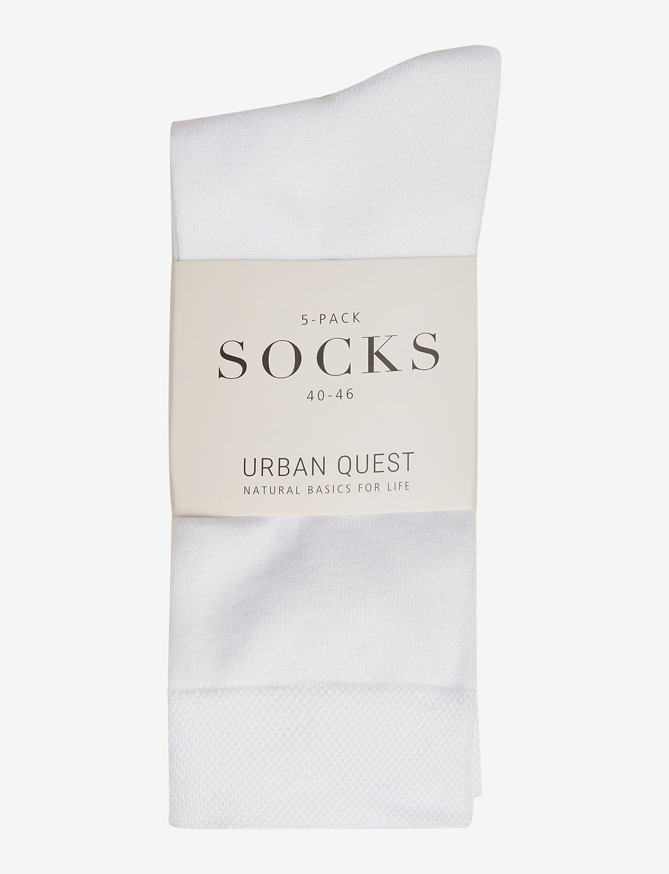 URBAN QUEST - URBAN QUEST The Bamboo Mens 5-Pack Basic Socks - laveste priser - white - 1