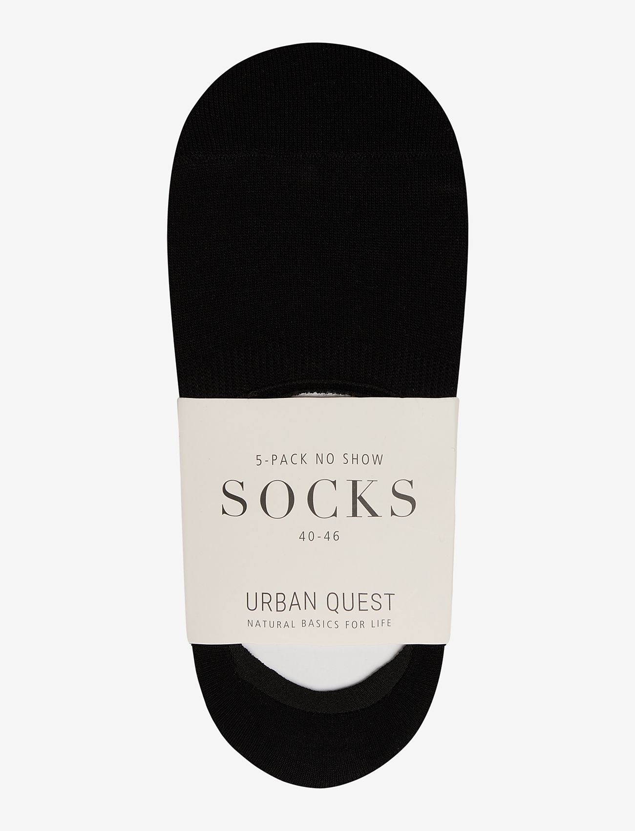 URBAN QUEST - 5-Pack Men Bamboo No Show Socks - multipack socks - black - 1