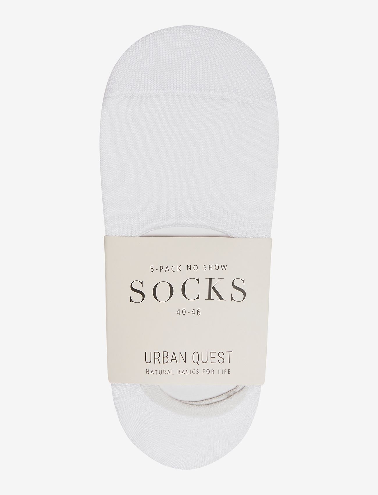 URBAN QUEST - URBAN QUEST The Bamboo Mens 5-Pack No Show Socks - laveste priser - white - 1