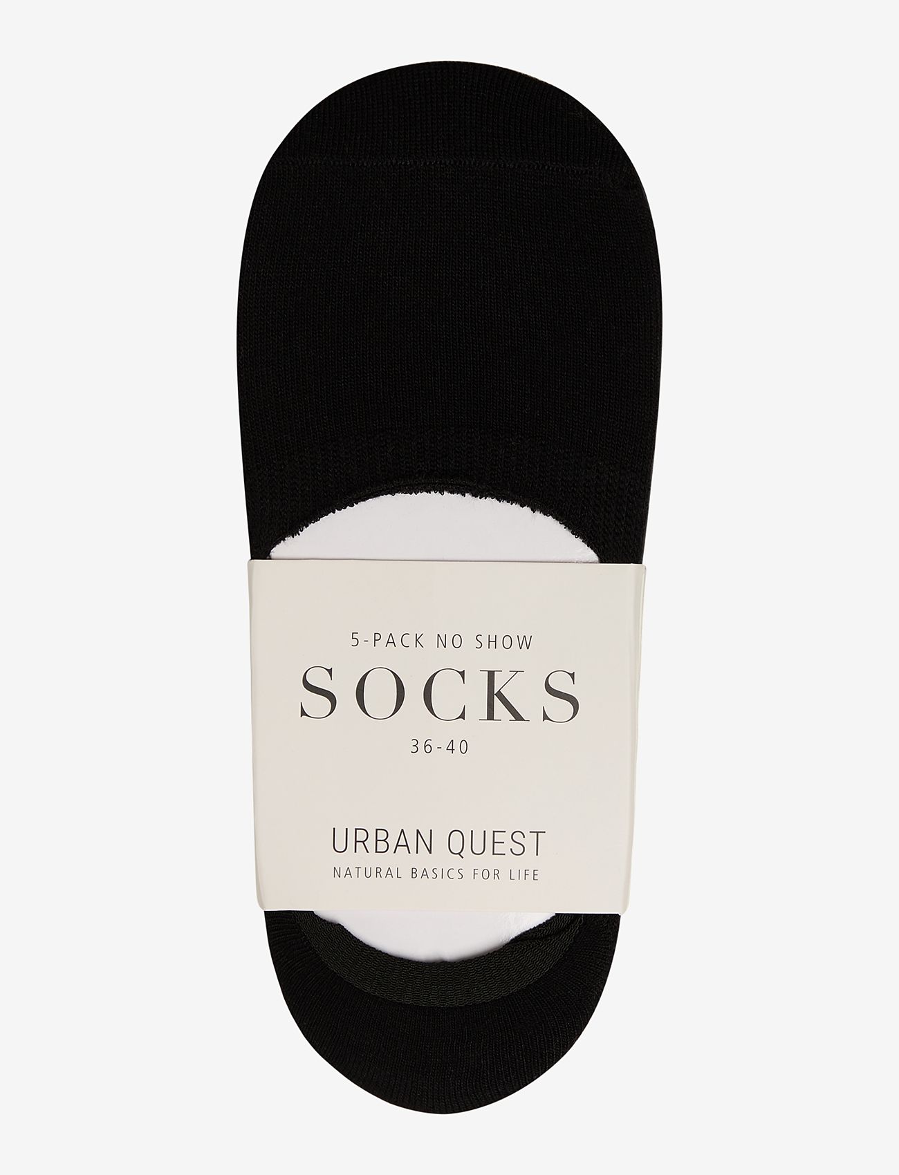URBAN QUEST - THE BAMBOO WOMEN NO SHOW SOCKS 5-PACK - ankelstrumpor - black - 1