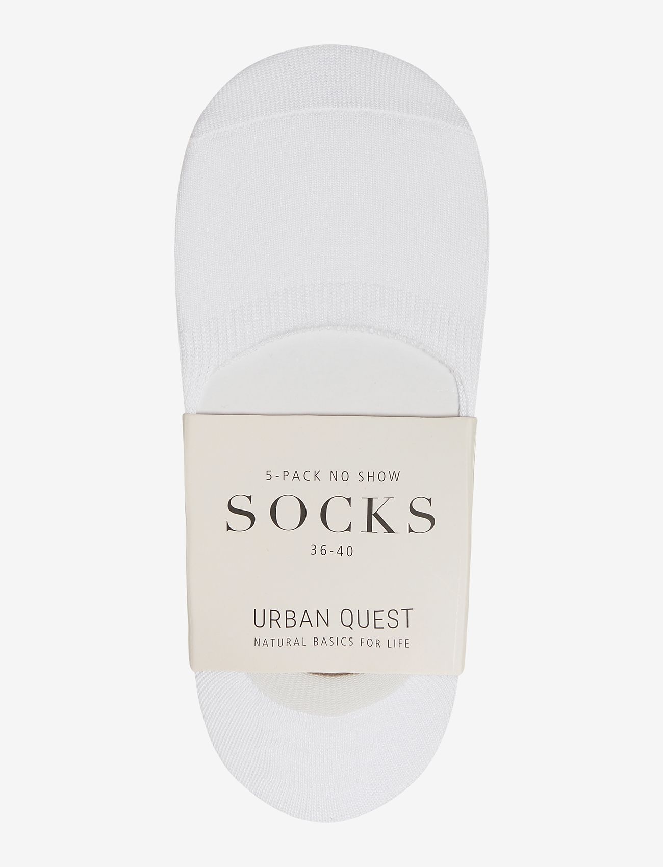 URBAN QUEST - THE BAMBOO WOMEN NO SHOW SOCKS 5-PACK - ankelstrumpor - white - 1