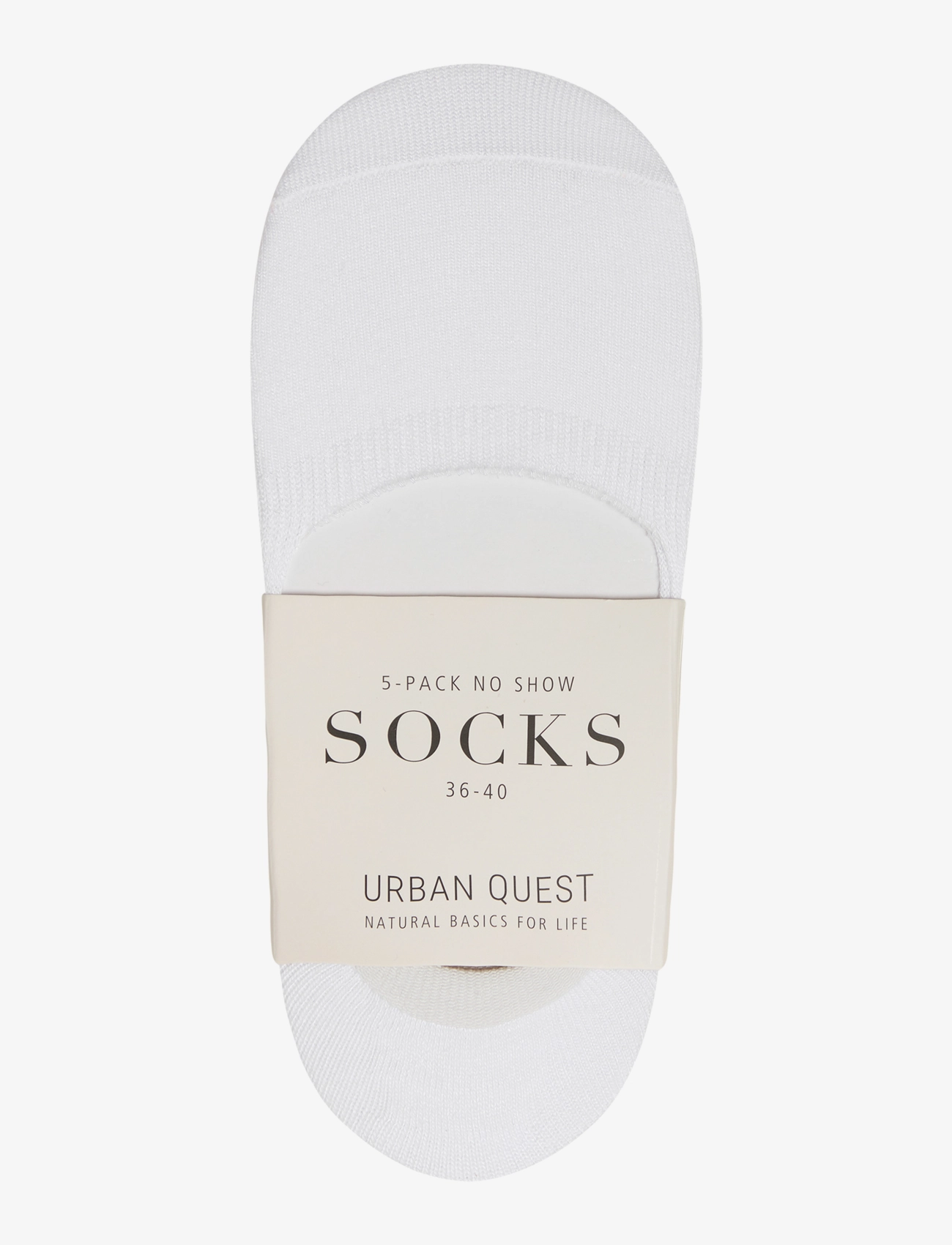 URBAN QUEST - THE BAMBOO WOMEN NO SHOW SOCKS 5-PACK - sneackersocken - white - 1