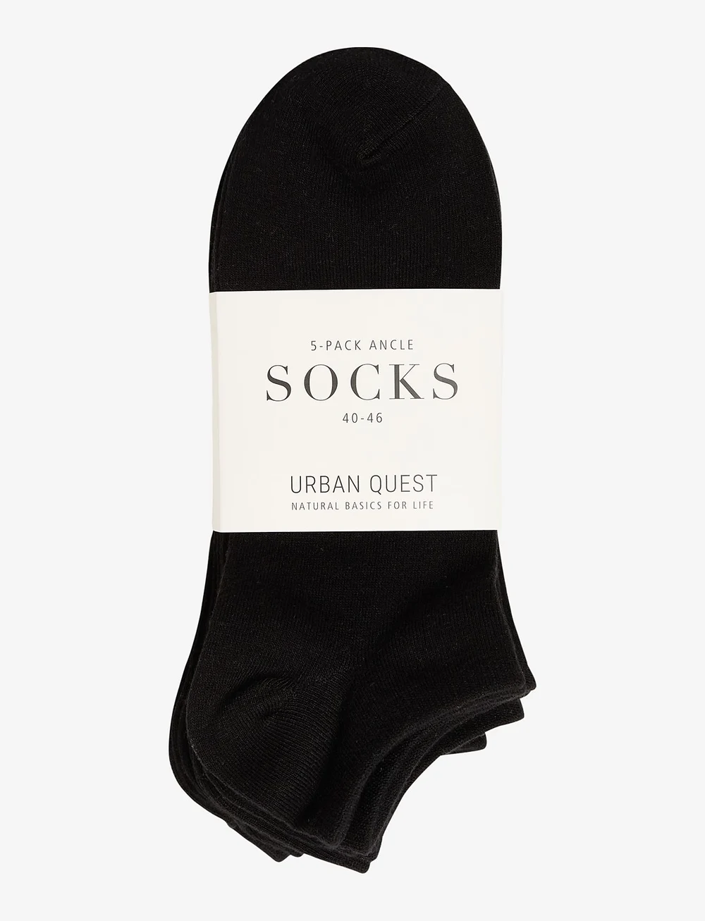 URBAN QUEST - 5-Pack Men Bamboo Footie - multipack strumpor - black - 1