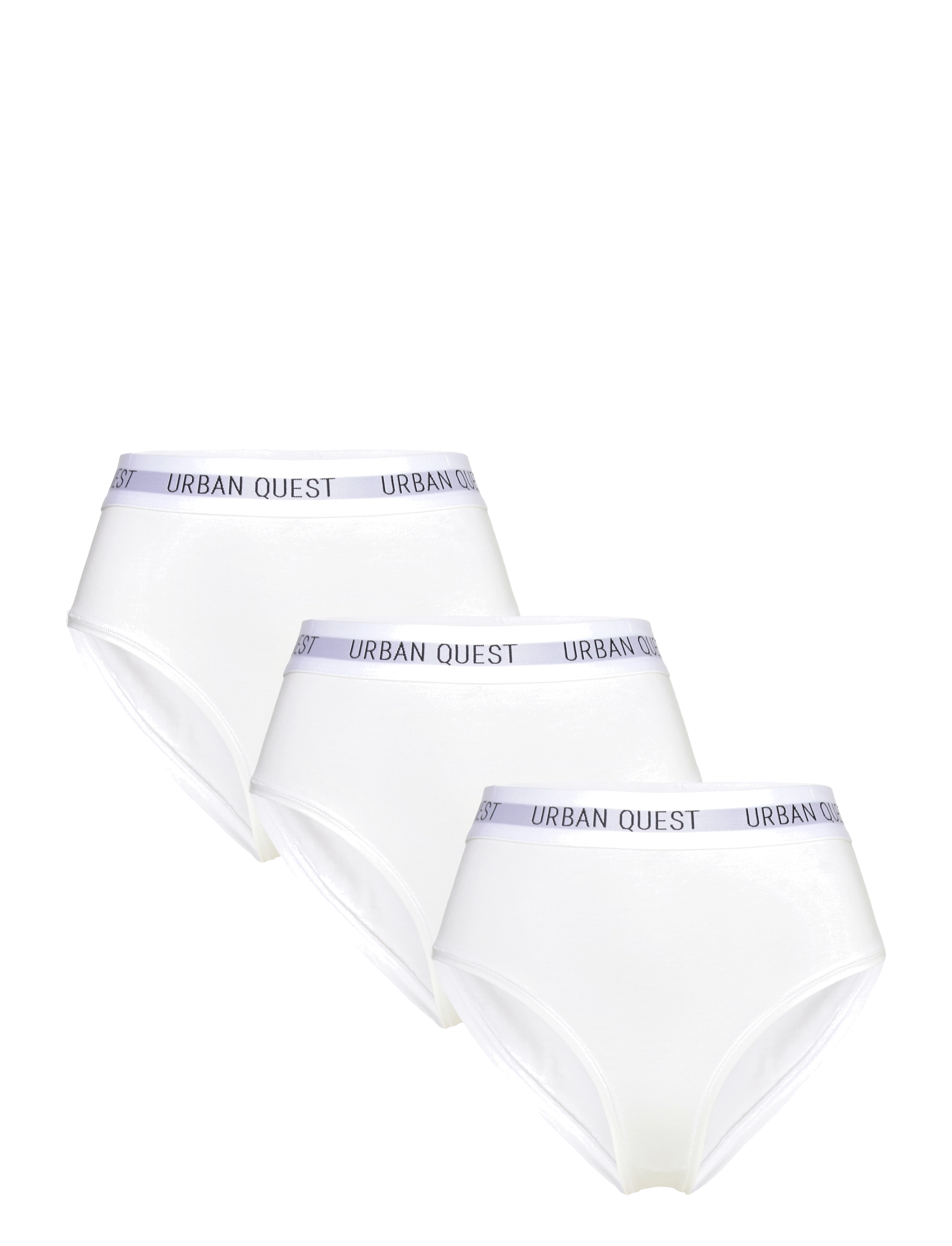 URBAN QUEST 3-Pack Damen Bamboo Maxi Brief Weiß - XS - Damen