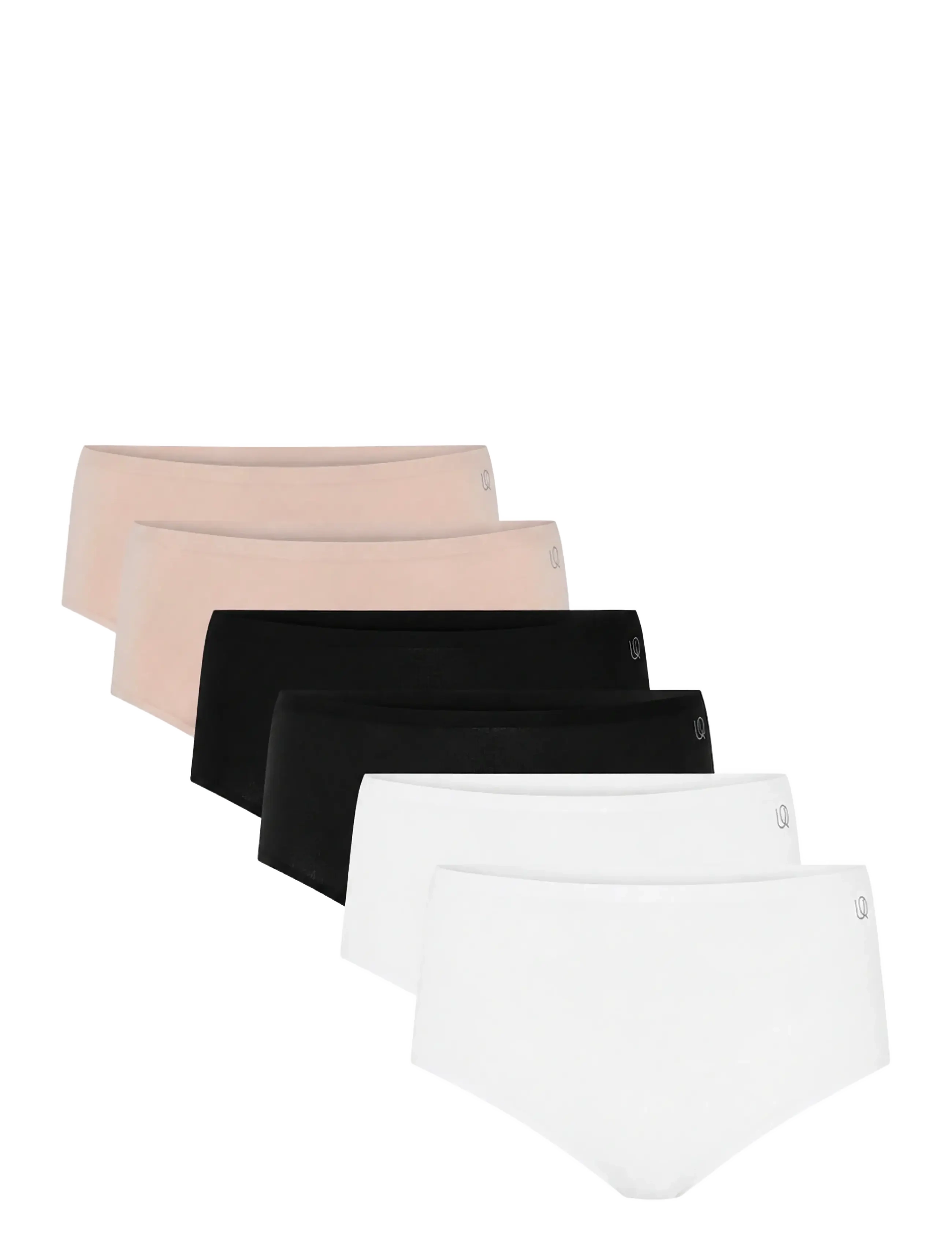 URBAN QUEST 6-Pack Women Bamboo Maxi Brief - Trusser - WHITE, MOONLIGHT, BLACK / multi