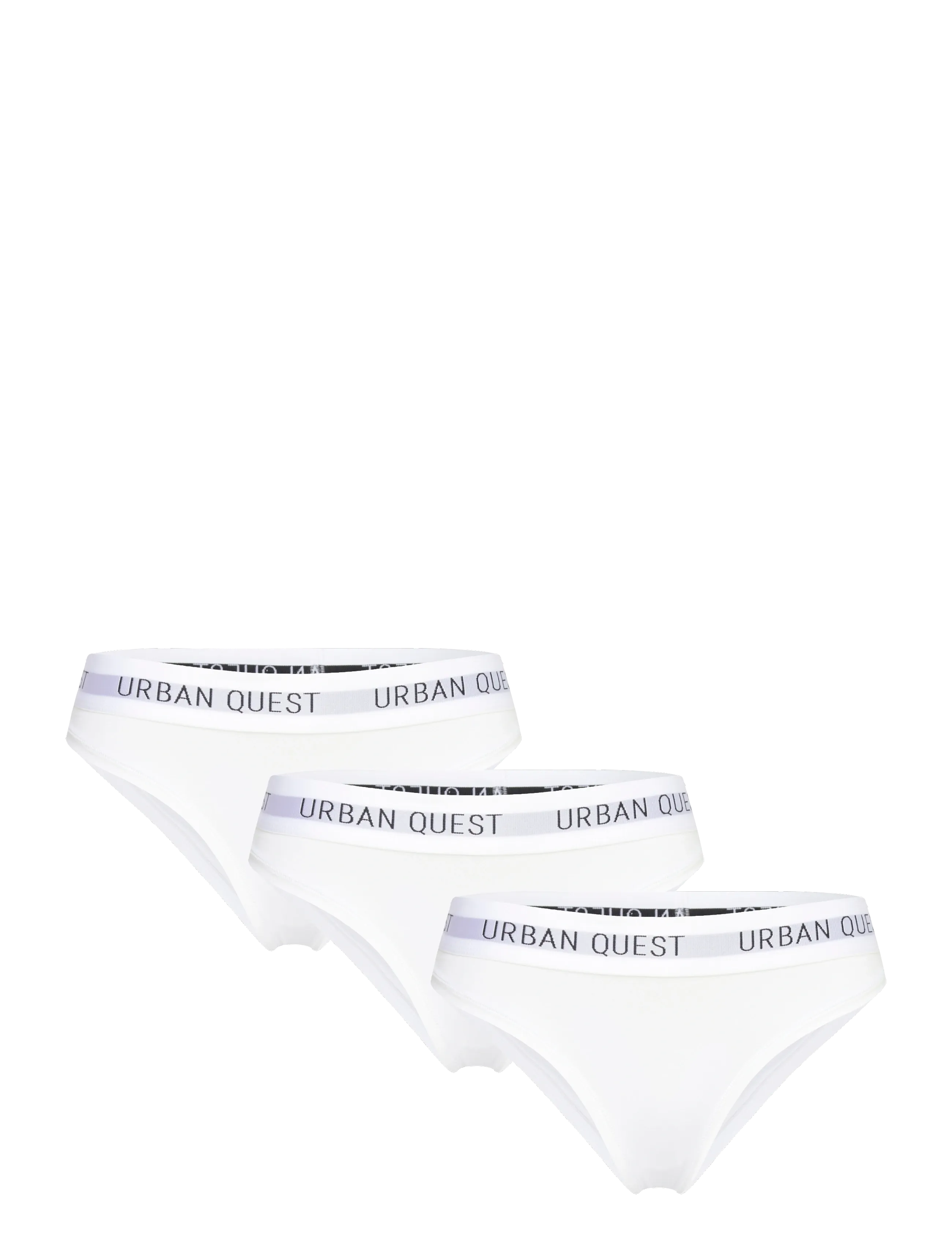 URBAN QUEST 3-Pack Damen Bamboo Bikini Brief Weiß - S - Damen