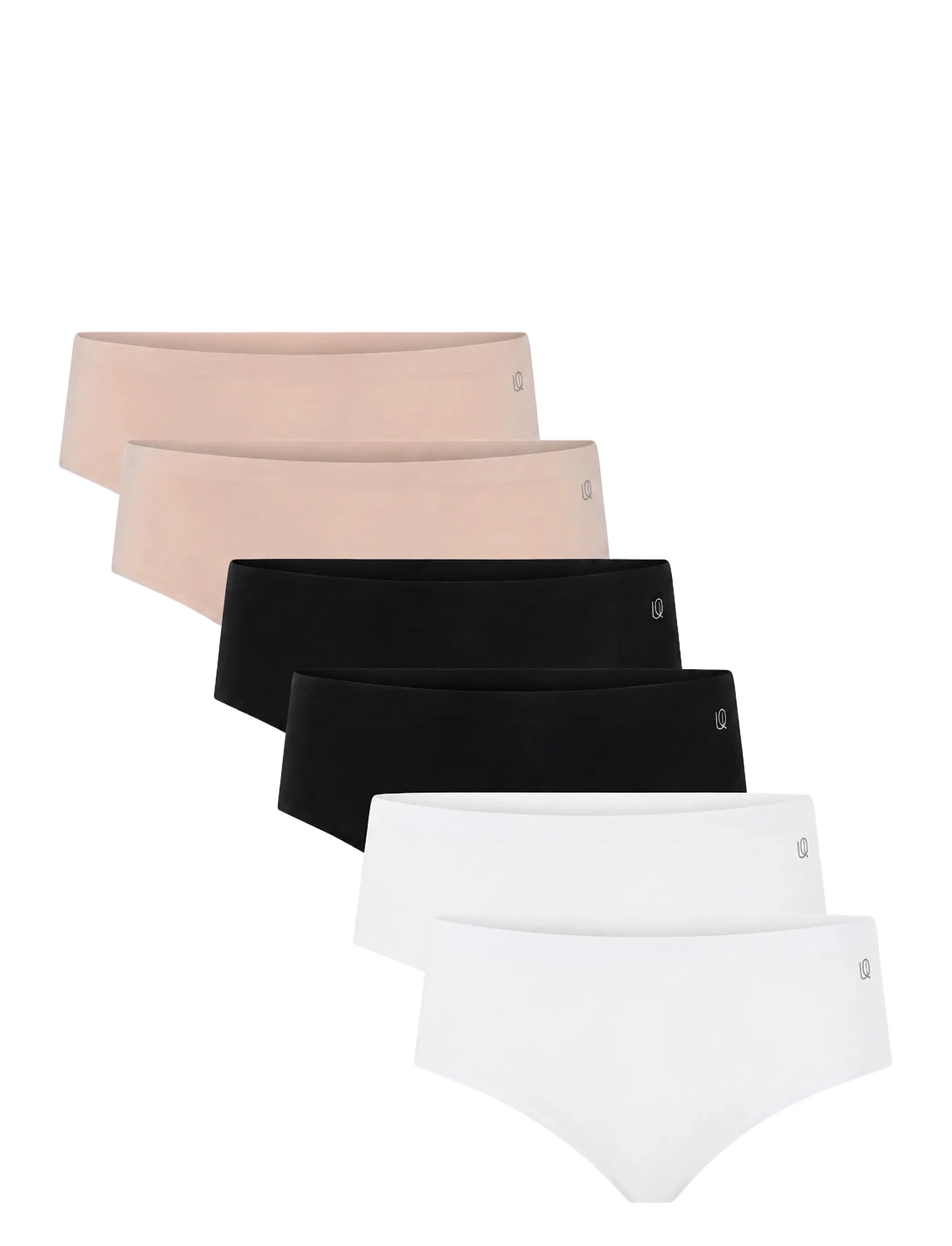 URBAN QUEST 6-Pack Women Bamboo Bikini Brief - Trusser - WHITE, MOONLIGHT, BLACK / multi