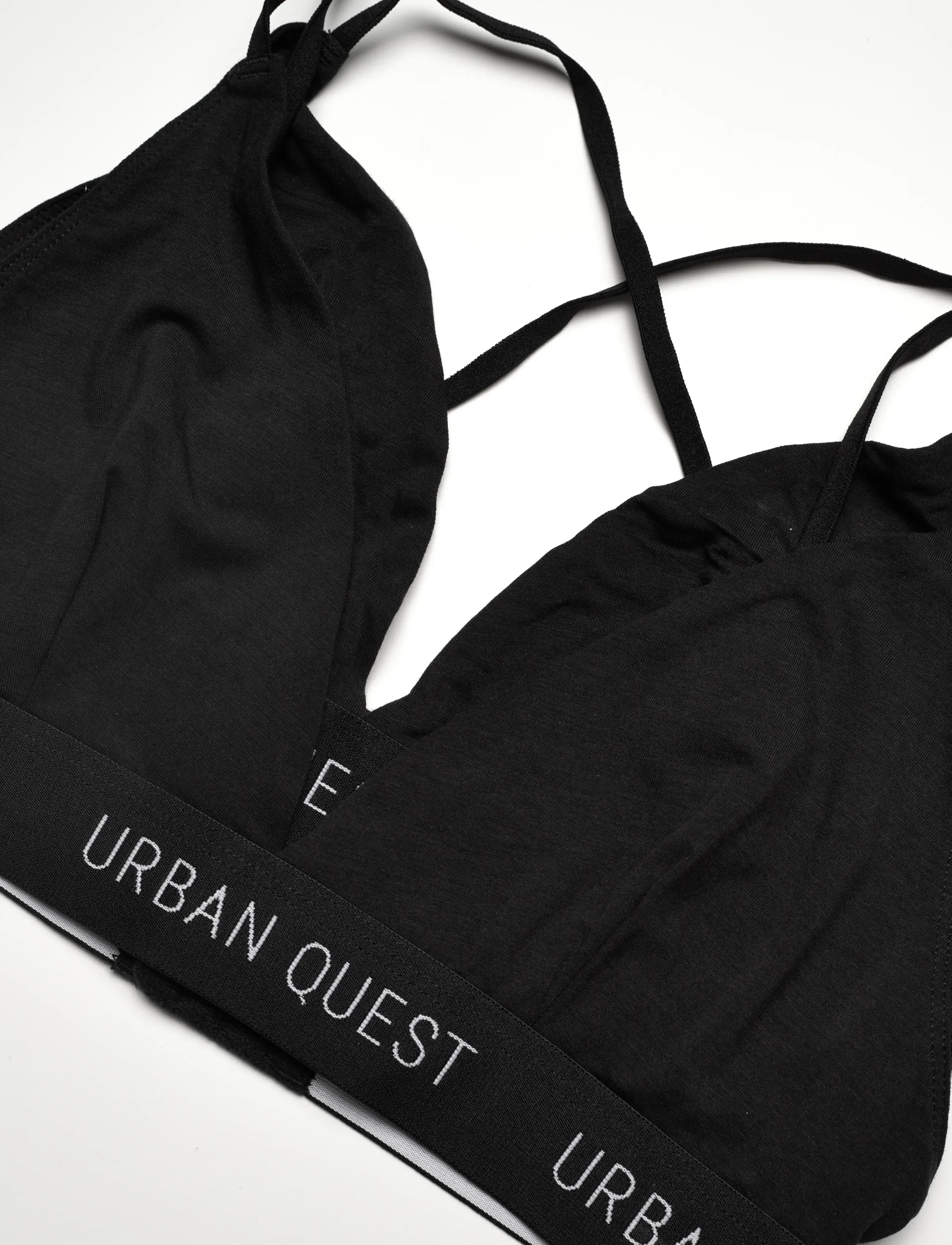 URBAN QUEST - 2-Pack Women Bamboo Triangle Bra - bralette - black - 1