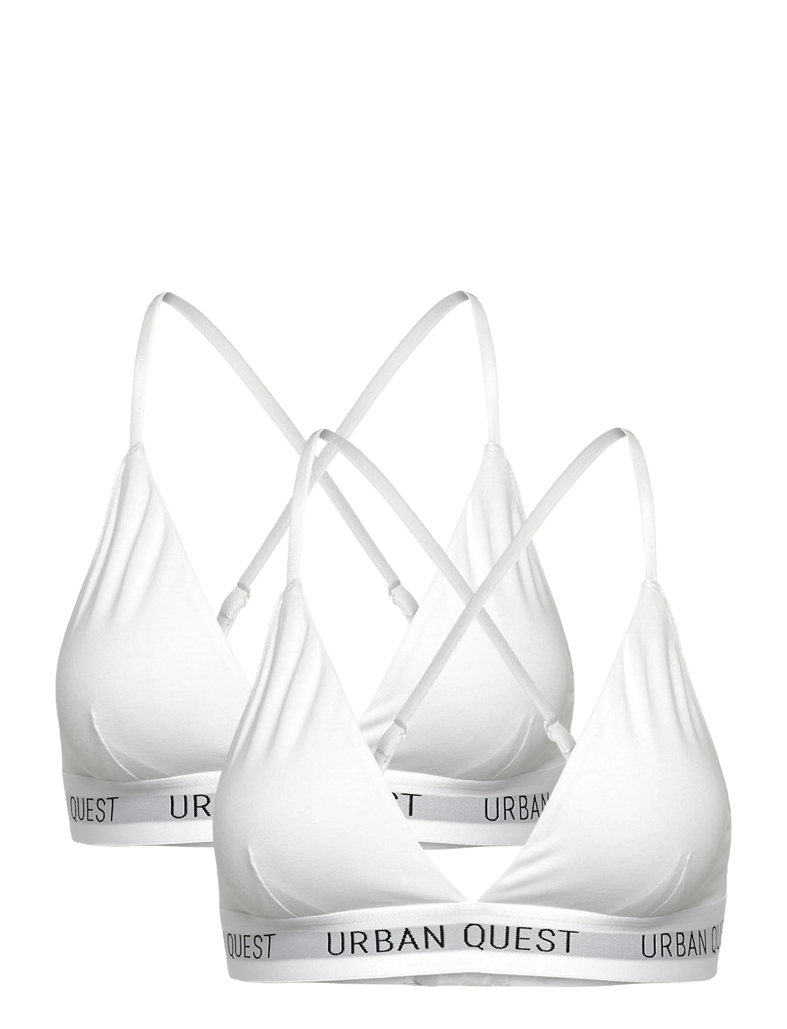 URBAN QUEST 2-Pack Damen Bamboo Triangle BH Weiß - M - Damen