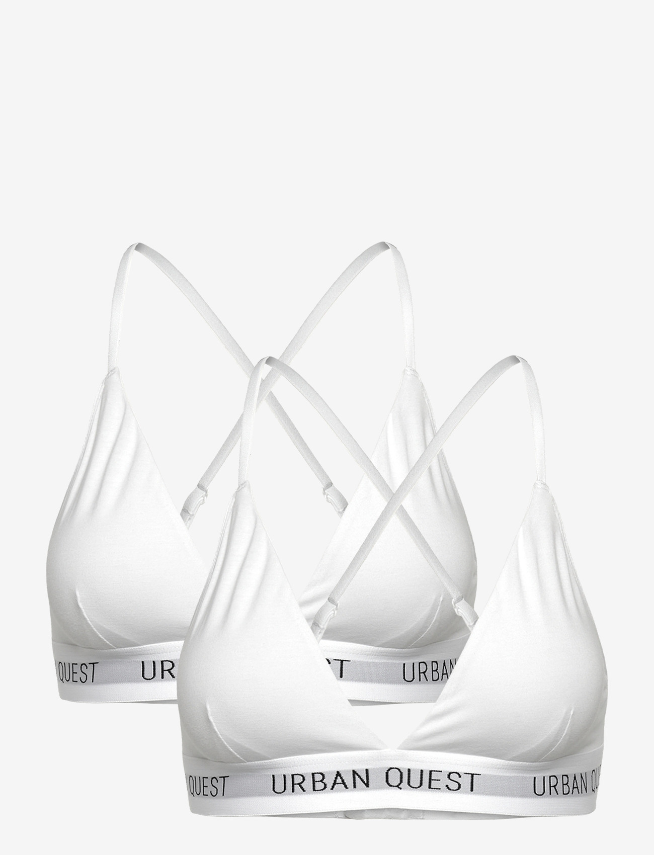 URBAN QUEST - 2-Pack Women Bamboo Triangle Bra - rinnahoidja - white - 0