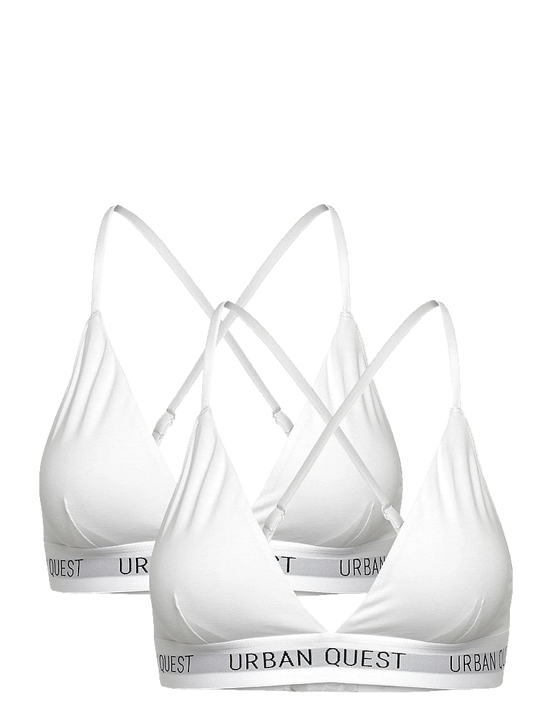URBAN QUEST - 2-Pack Women Bamboo Triangle Bra - bralette - white - 0