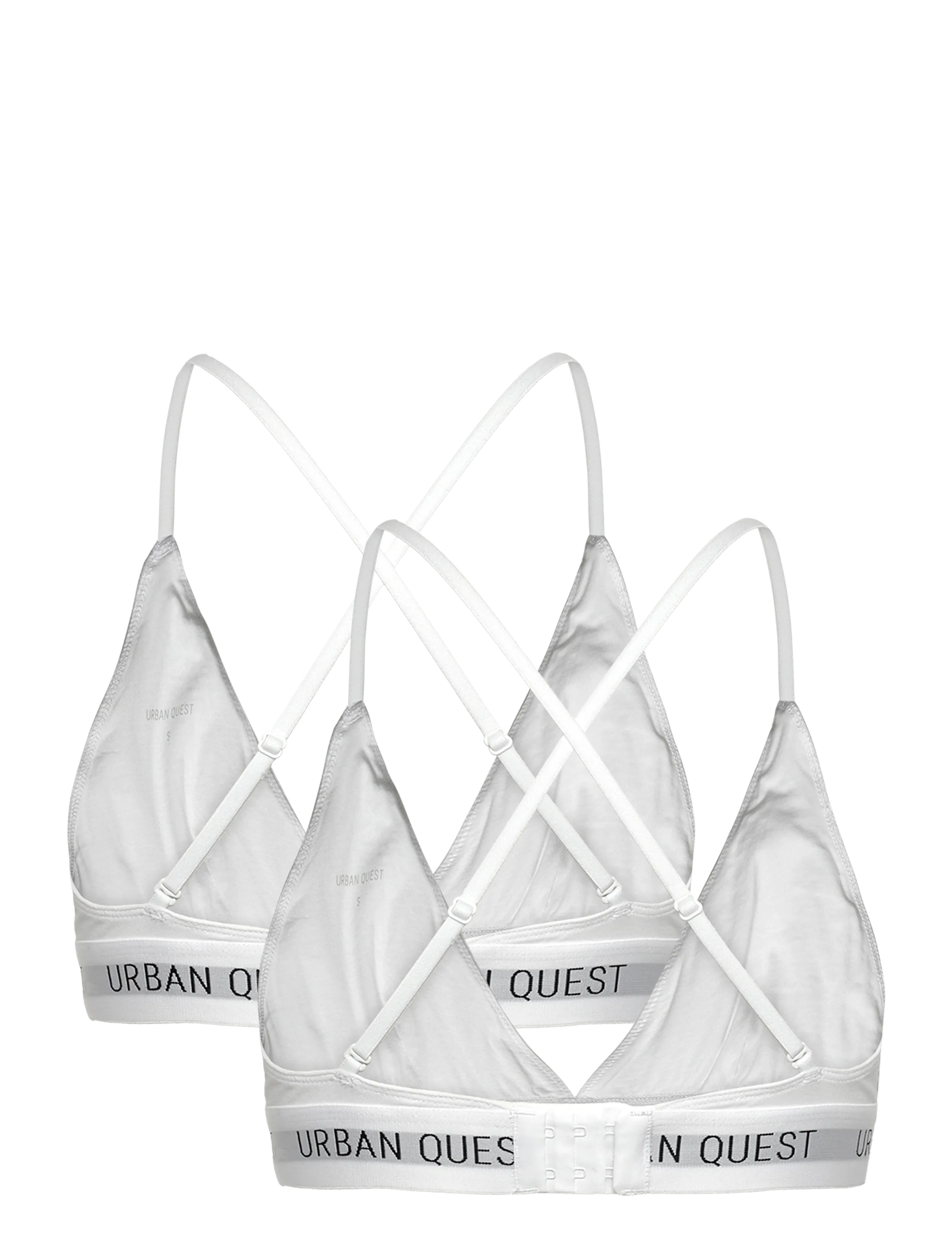 URBAN QUEST - 2-Pack Women Bamboo Triangle Bra - bralette - white - 3