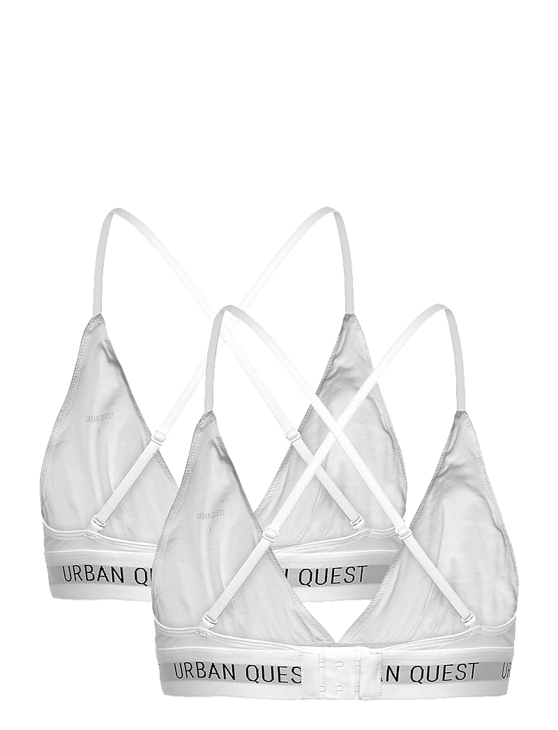 URBAN QUEST - 2-Pack Women Bamboo Triangle Bra - bralette - white - 3