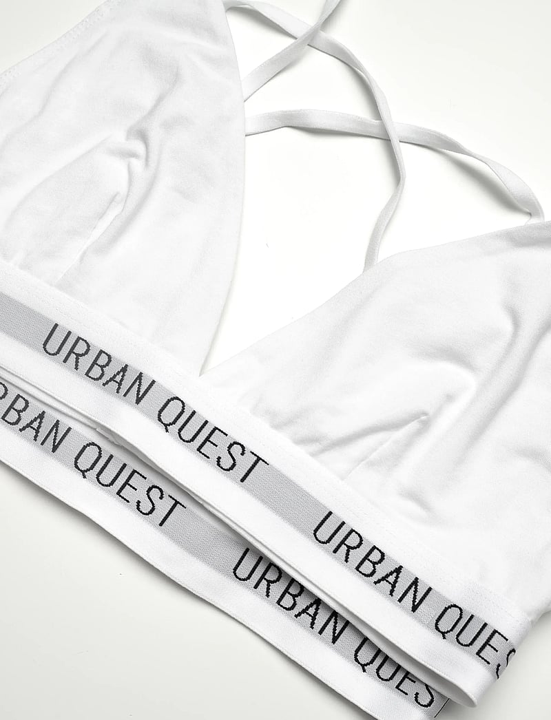 URBAN QUEST - 2-Pack Women Bamboo Triangle Bra - bralette - white - 1