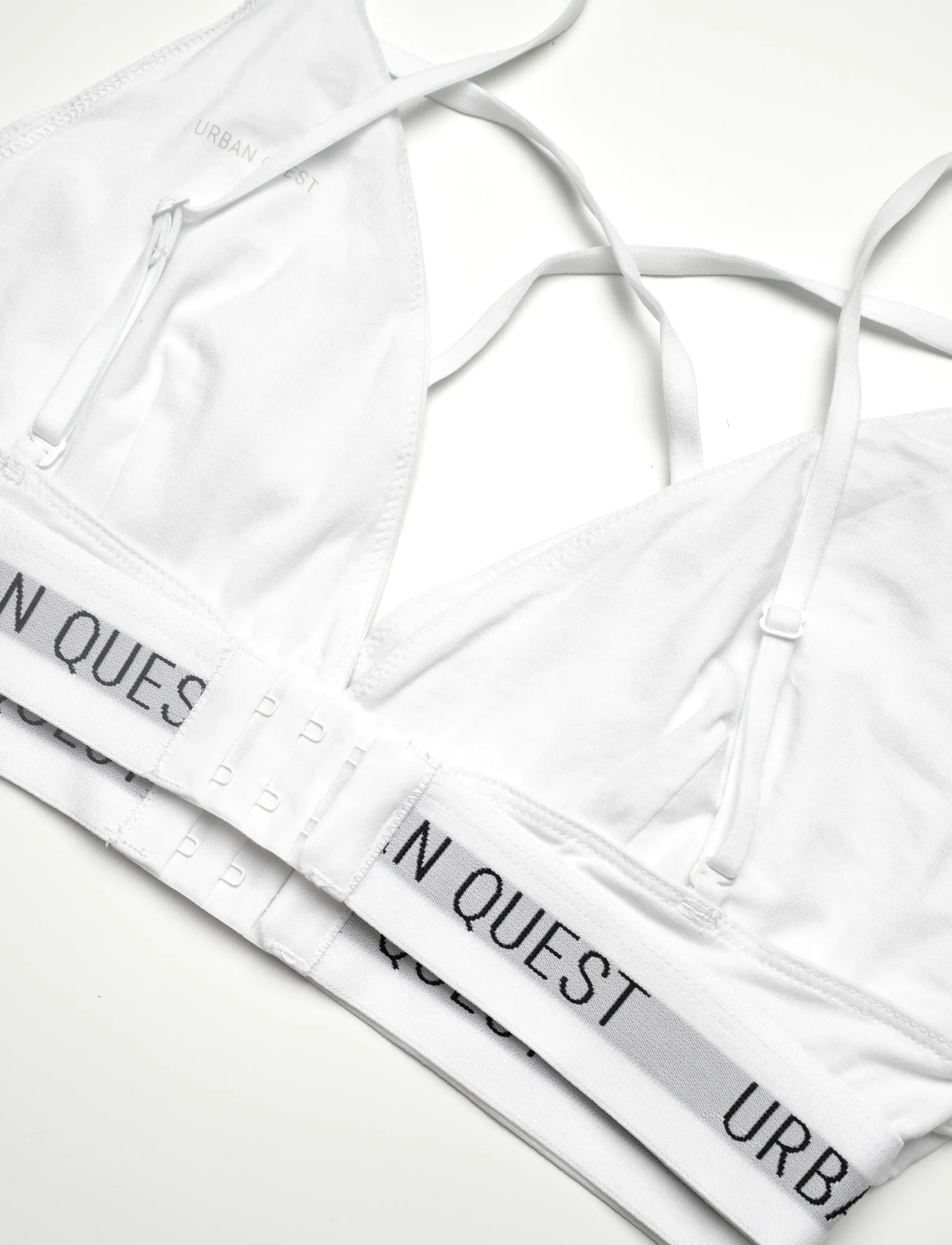 URBAN QUEST - 2-Pack Women Bamboo Triangle Bra - bralette - white - 2