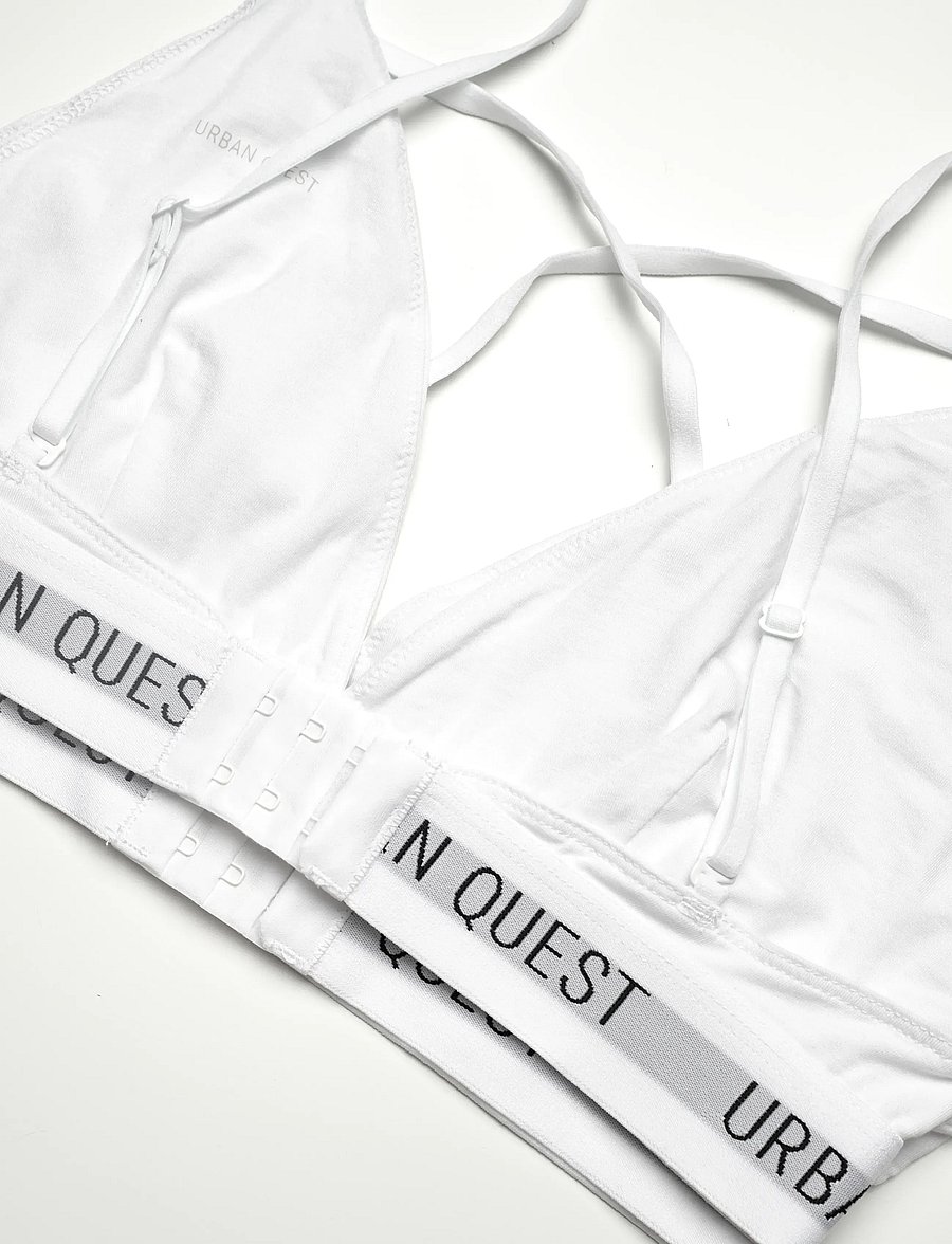 URBAN QUEST - 2-Pack Women Bamboo Triangle Bra - bralette - white - 2