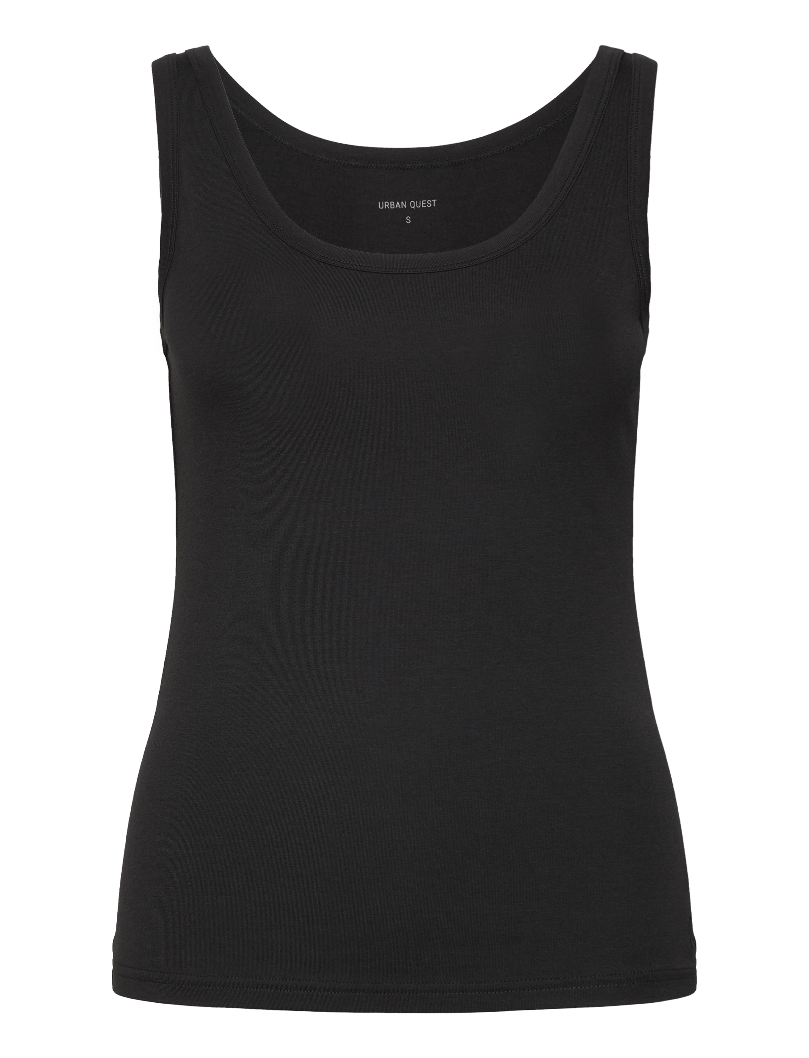 URBAN QUEST Damen Bamboo Tank Oberteil Schwarz - XS - Damen