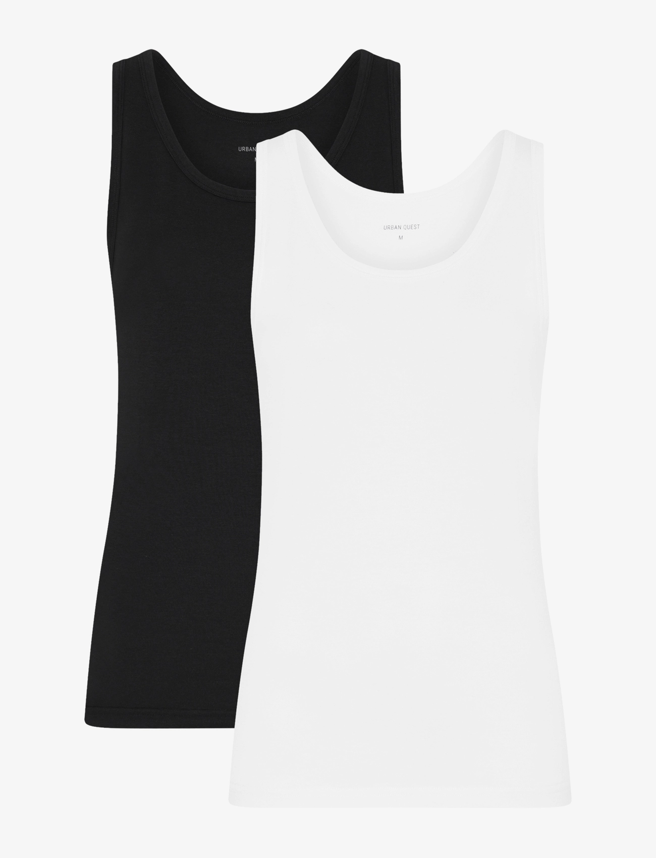URBAN QUEST 2-Pack Damen Bamboo Tank Oberteil Weiß - M - Damen