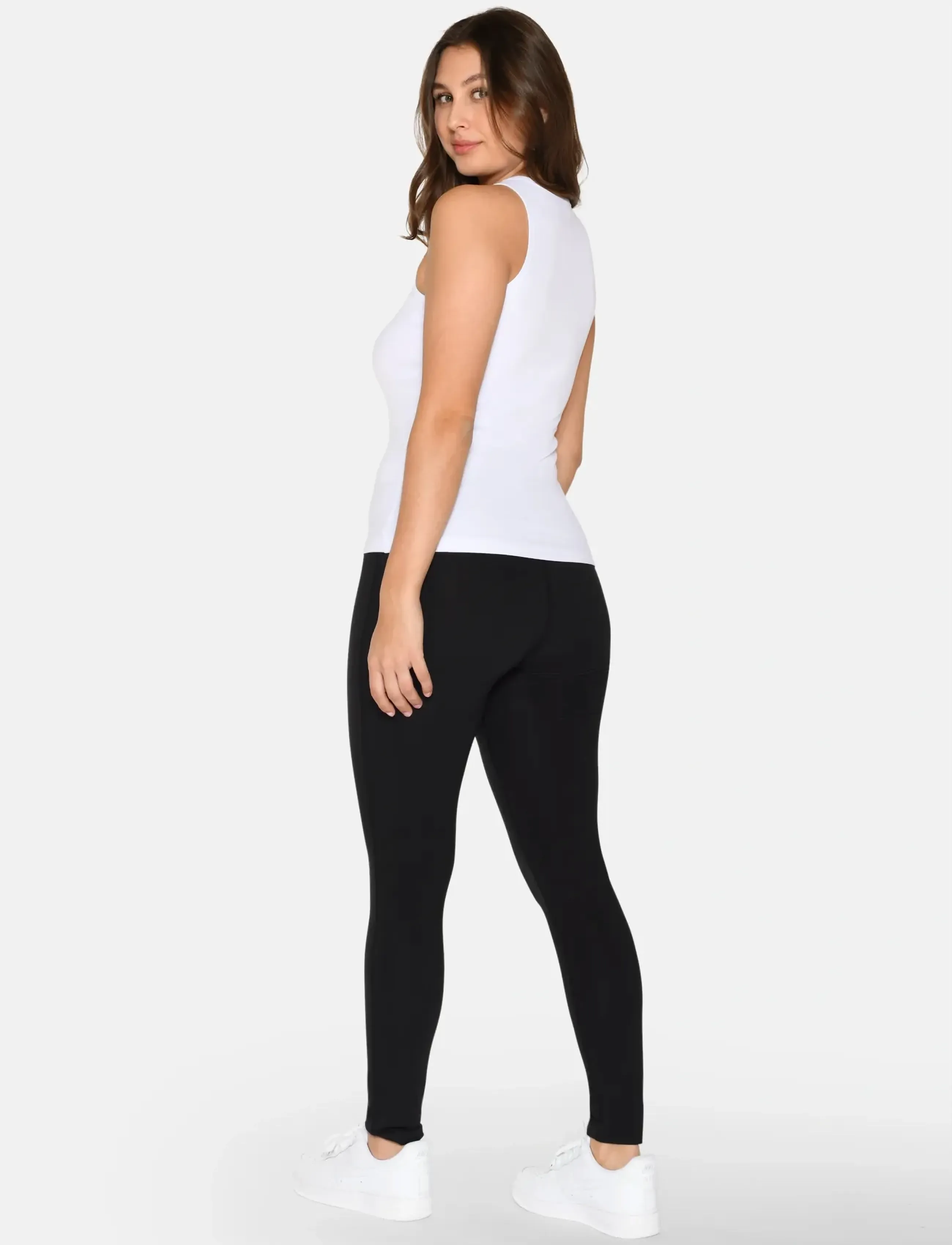 URBAN QUEST - Women Bamboo Tank Top Rib - linnen - white - 3