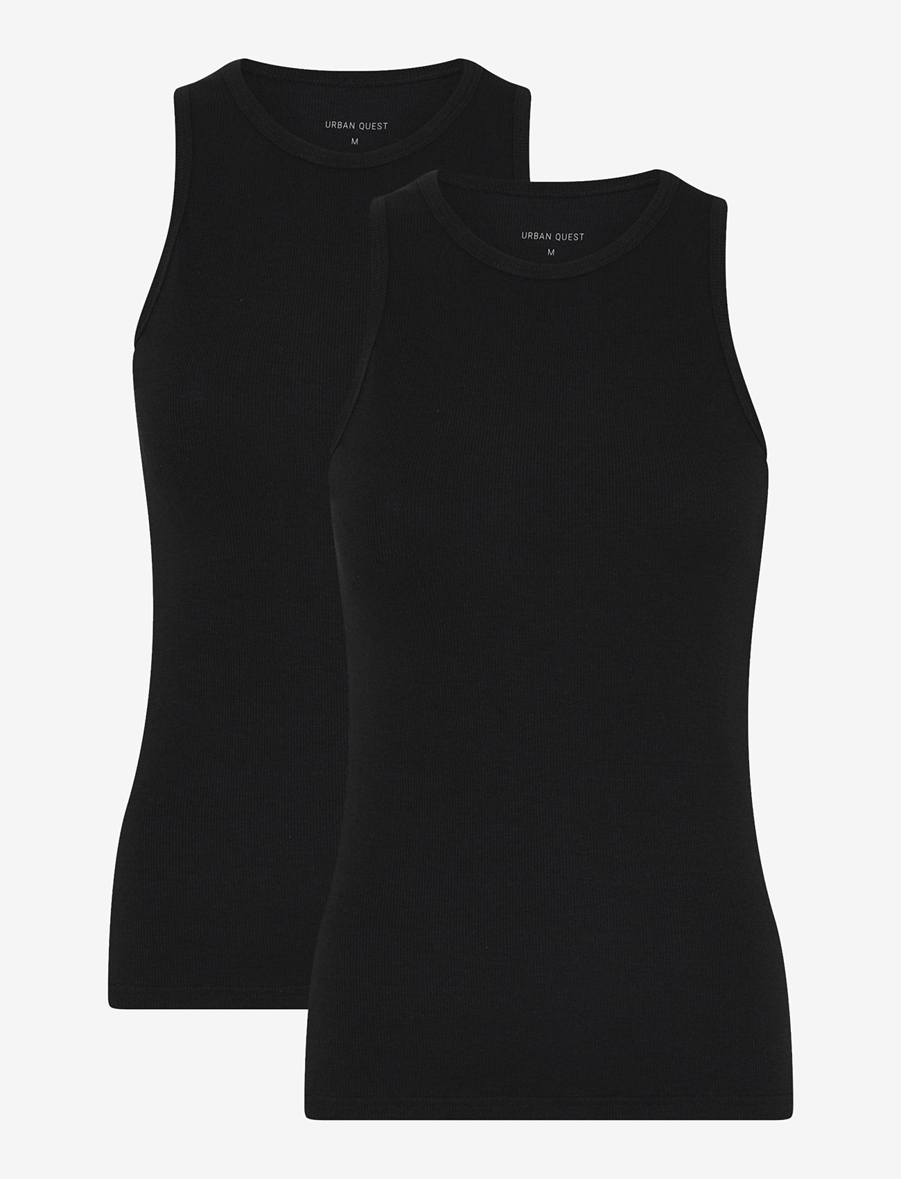 URBAN QUEST - 2-Pack Women Bamboo Tank Top Rib - t-shirts - black - 1