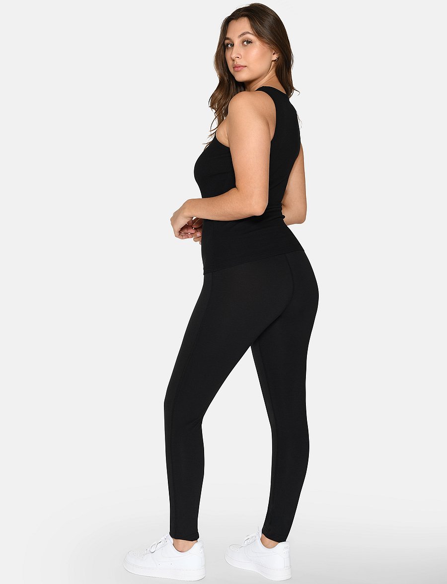 URBAN QUEST - 2-Pack Women Bamboo Tank Top Rib - t-shirts - black - 2