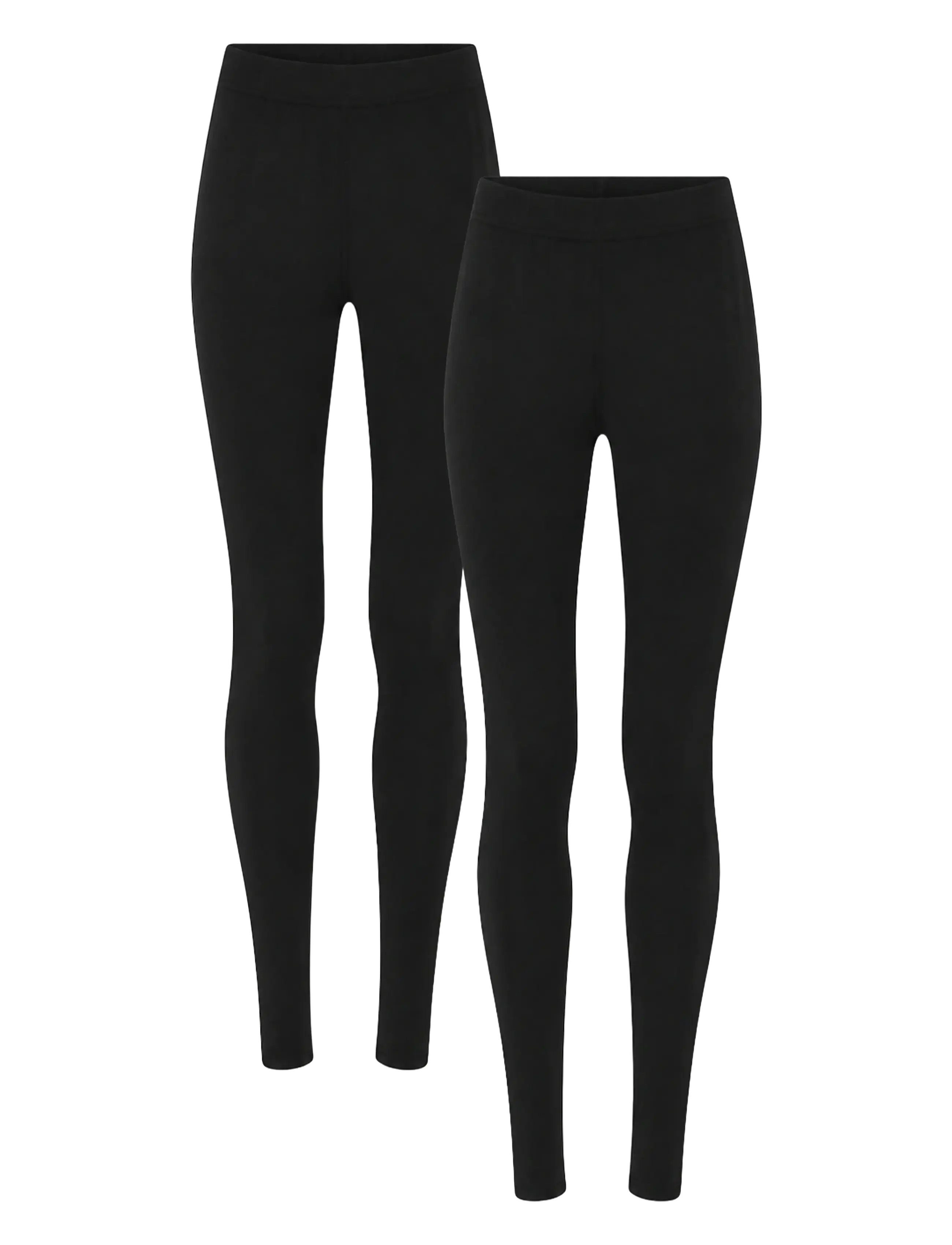 URBAN QUEST 2-Pack Damen Bamboo Long Leggings Schwarz - S - Damen